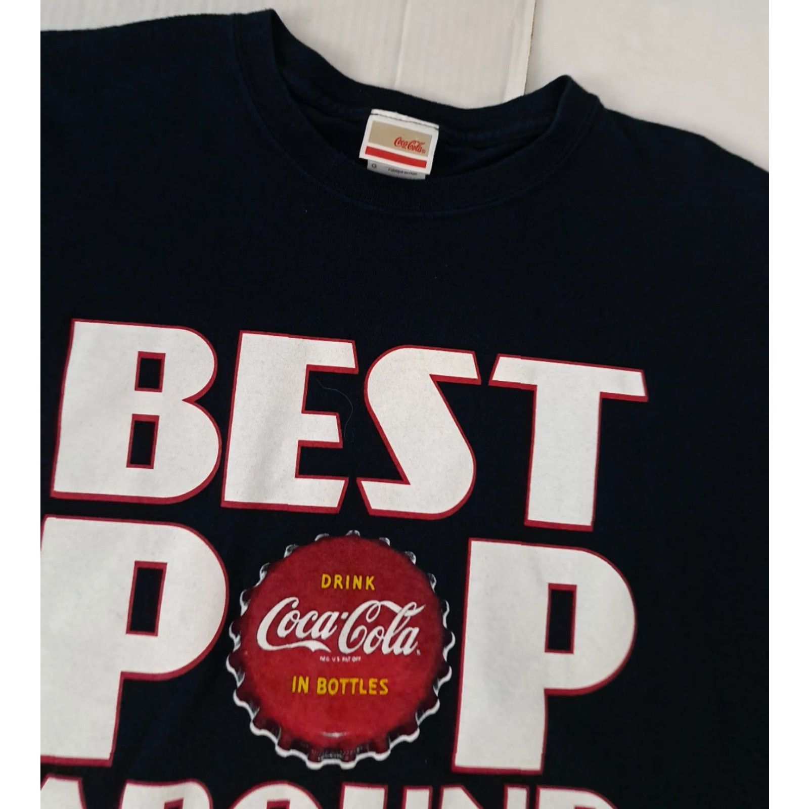 Vintage VINTAGE Coca-Cola Best Pop Black Printed T-Shirt sz Large Coca-Cola Shirt Unisex Adults 90s Retro Crew Neck Short Sleeve Size US L / EU 52-54 / 3 - 4 Thumbnail