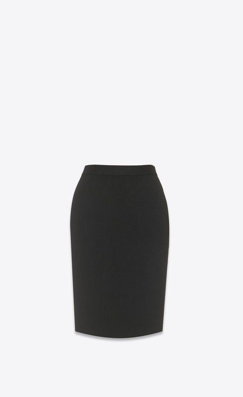 Saint Laurent Paris o1tr1nto0325 769316 Pencil Skirt in Knit in Black Size 26" / US 2 / IT 38 - 2 Thumbnail