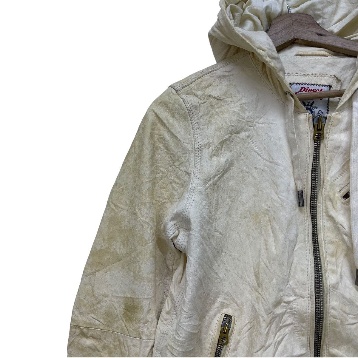 Diesel Genuine Leather Jacket By Diesel Industry Hooded Jacket Size S / US 4 / IT 40 - 5 Thumbnail