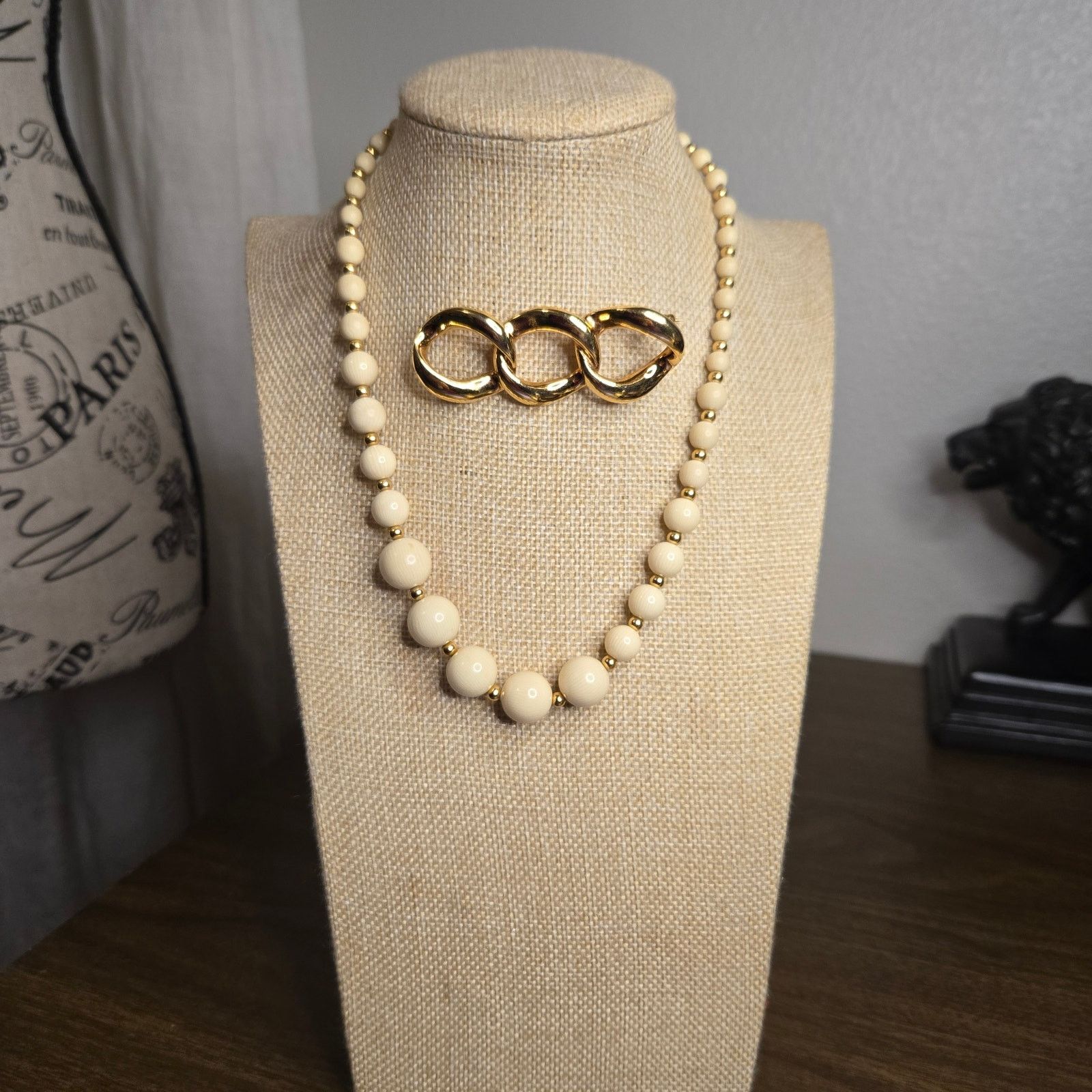 Vintage Vintage Napier Choker Necklace & Mismatched Unsigned Brooch Size ONE SIZE - 1 Thumbnail