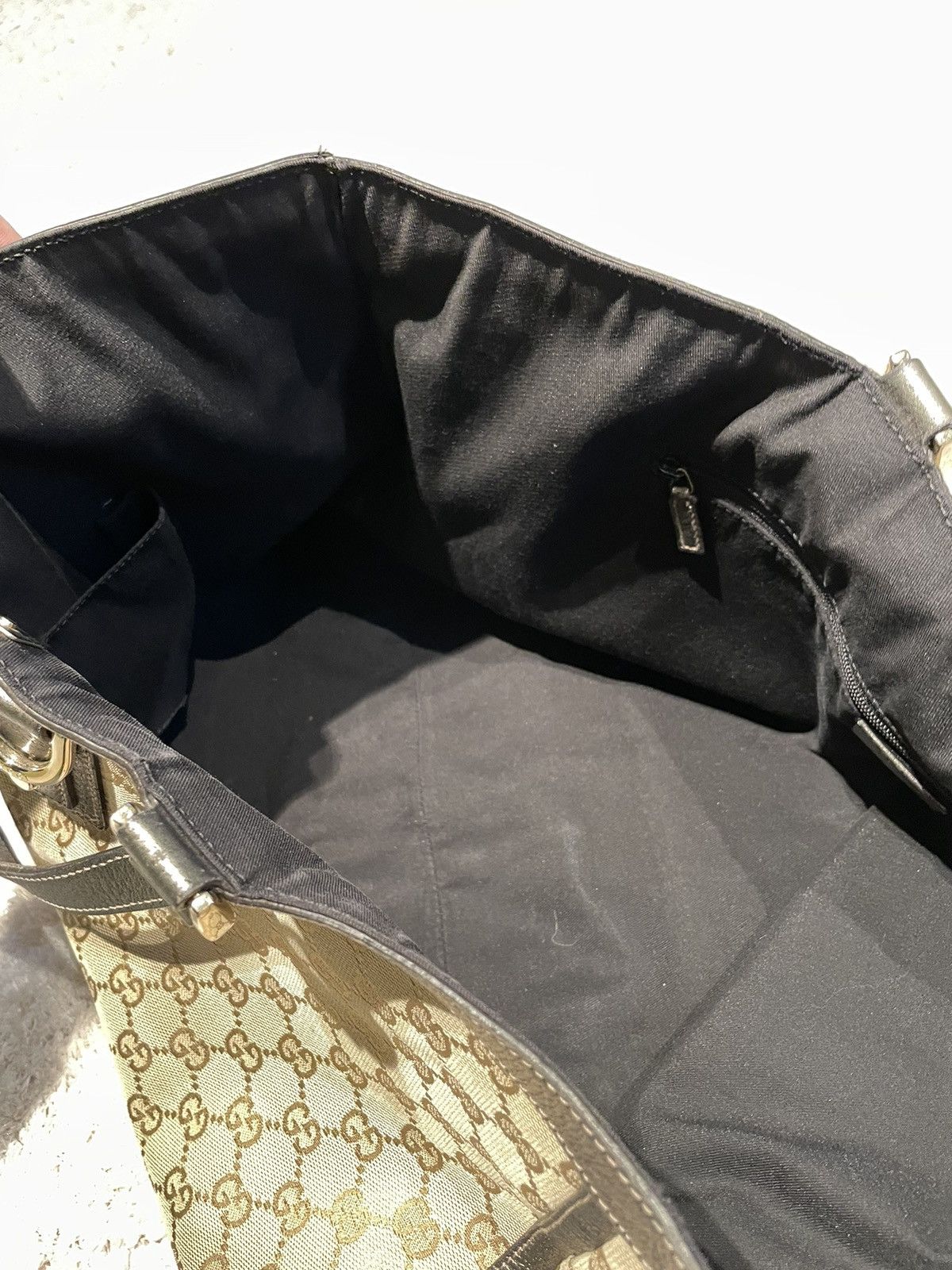 Gucci × Vintage 💎 Gucci Abbey Canvas D-Ring Monogram Vintage Handle Bag Size ONE SIZE - 11 Thumbnail
