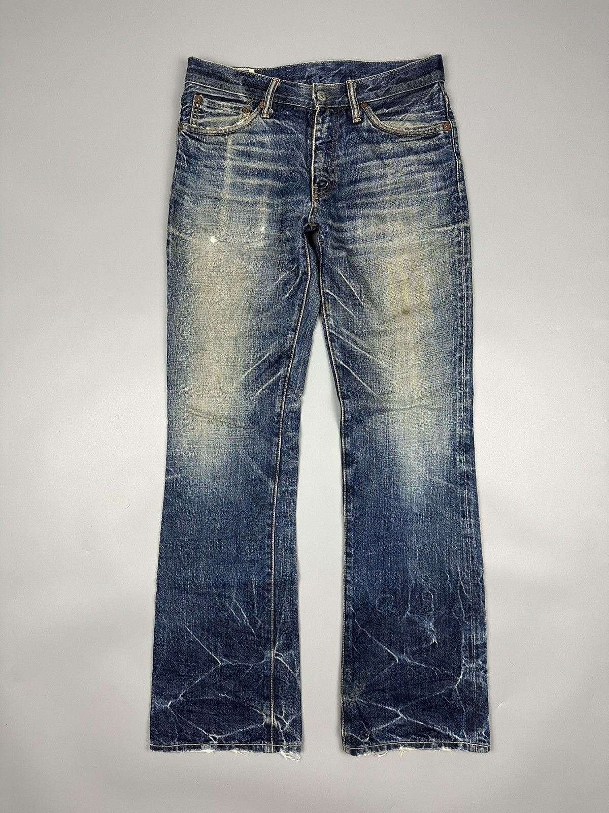 Japanese Brand Vintage Mabo International Whiskered Flared Denim Size US 31 - 1 Thumbnail