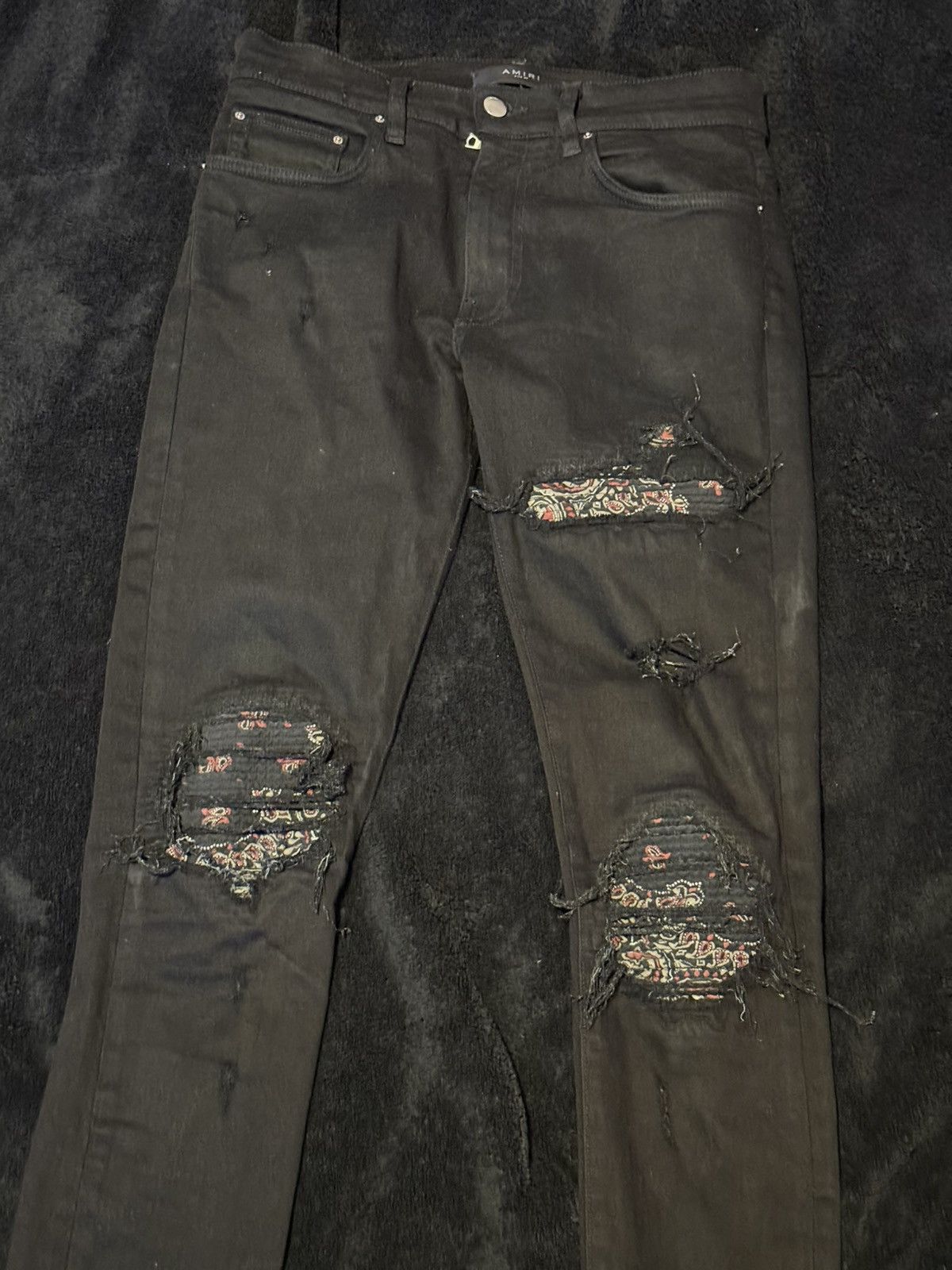 Amiri MX1 Black and Red jeans
