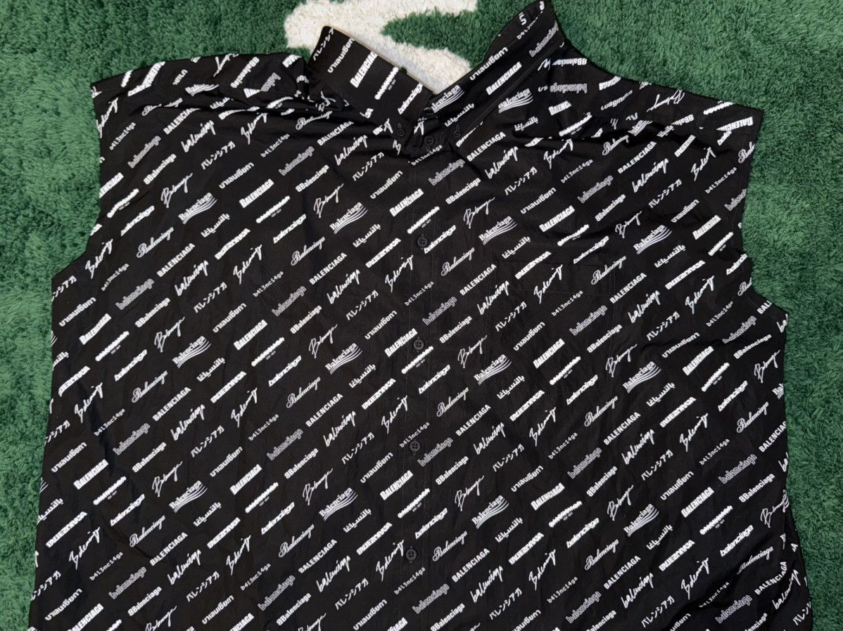 Balenciaga BALENCIAGA Logo-Print Poplin Midi Dress Sz.L Size L / US 10 / IT 46 - 9 Thumbnail