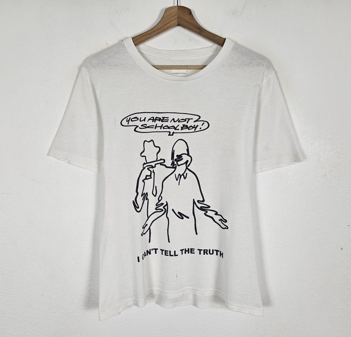 Japanese Brand Number (N)ine S/S 1999 I Can't Tell the Truth sketch tee Size US S / EU 44-46 / 1 - 2 Thumbnail