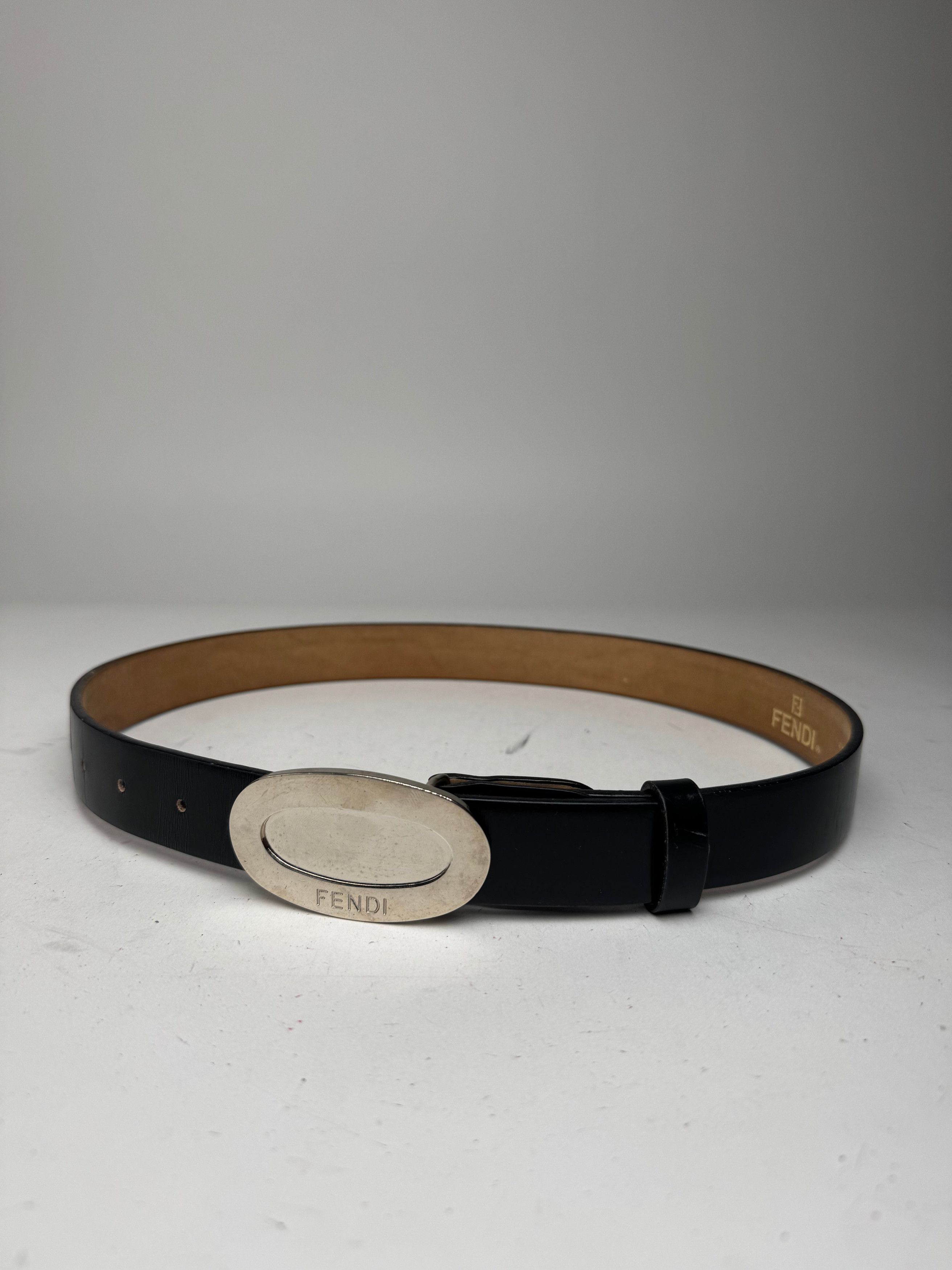 Fendi Vintage Roma Leather belt black Size ONE SIZE - 1 Thumbnail