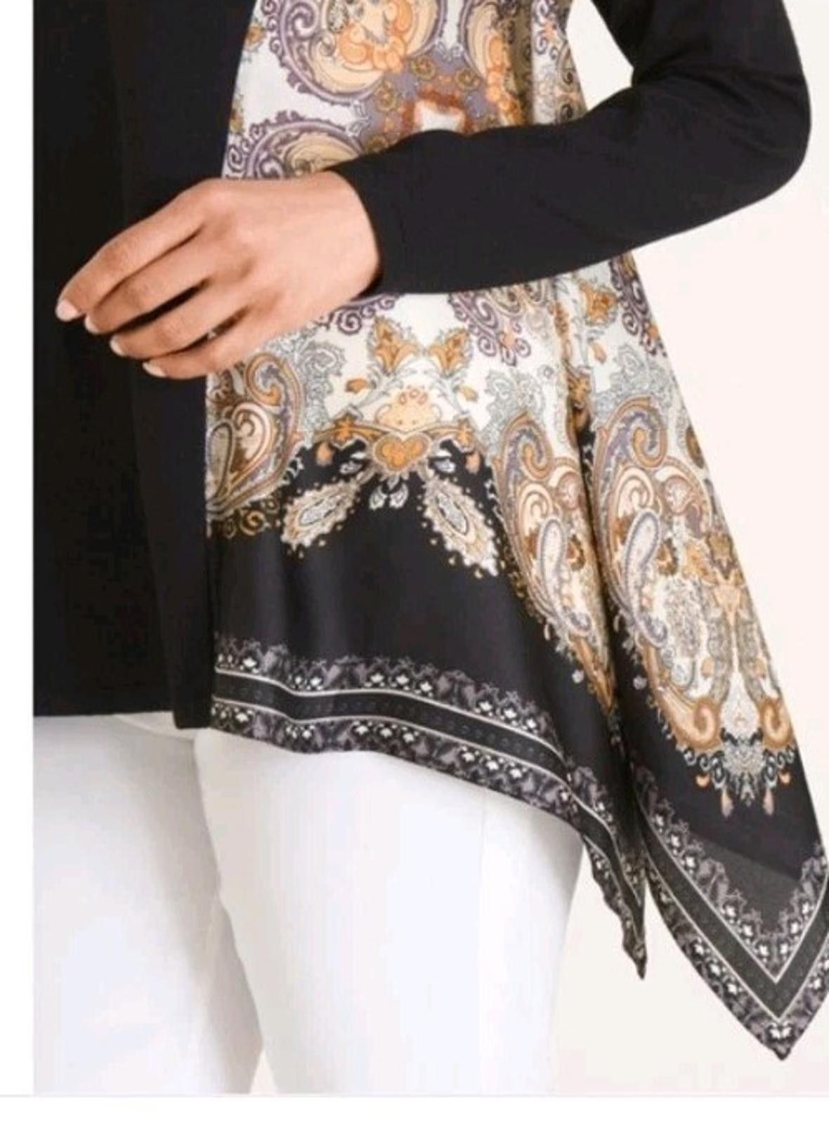 Chicos Chico's Pullover Paisley Blouse Floral Long Sleeve Top sz 1 Size L / US 10 / IT 46 - 9 Thumbnail