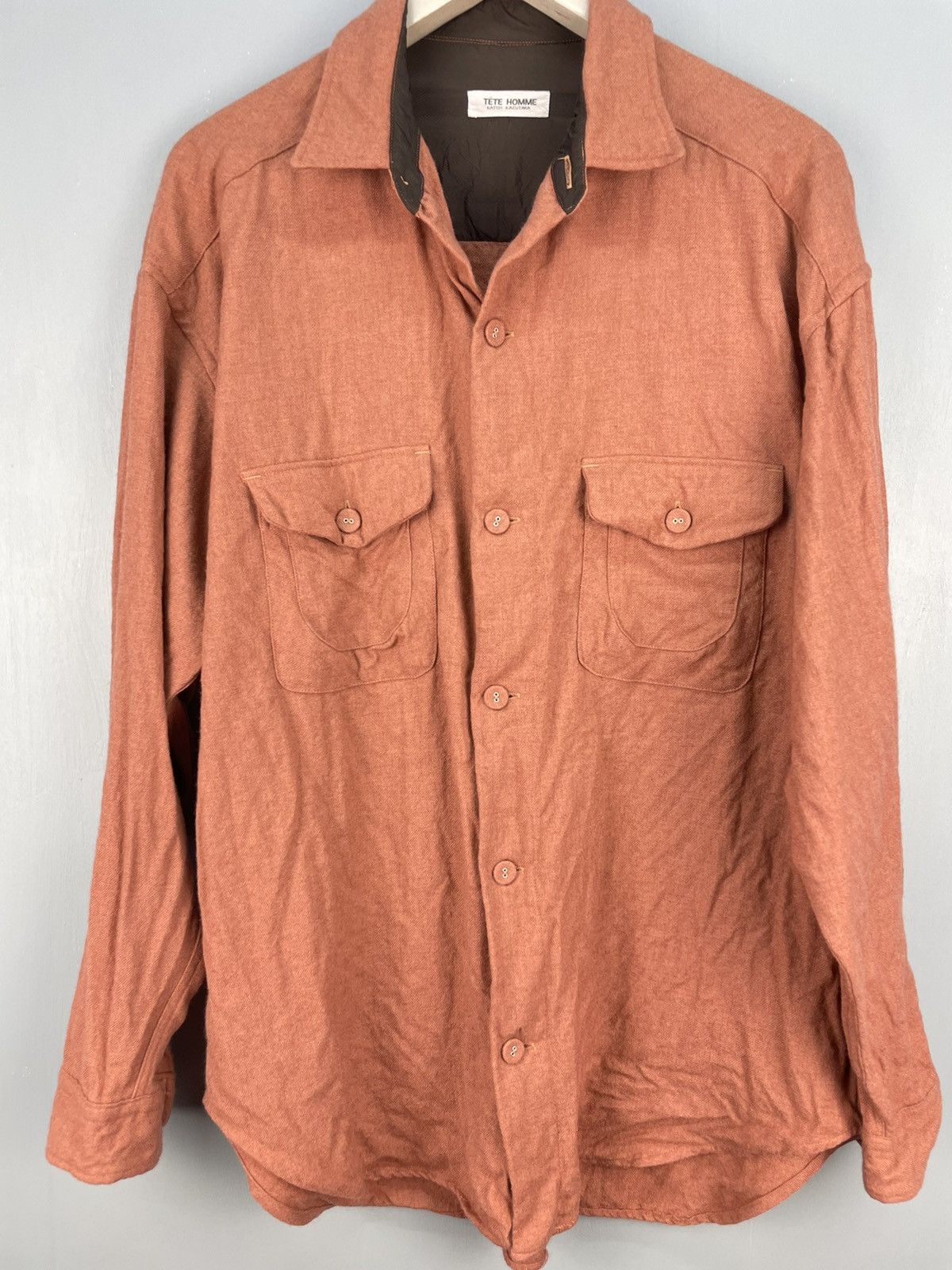 Japanese Brand Tete Homme Katoh Kazutaka button up wool shirt Size US XL / EU 56 / 4 - 3 Thumbnail