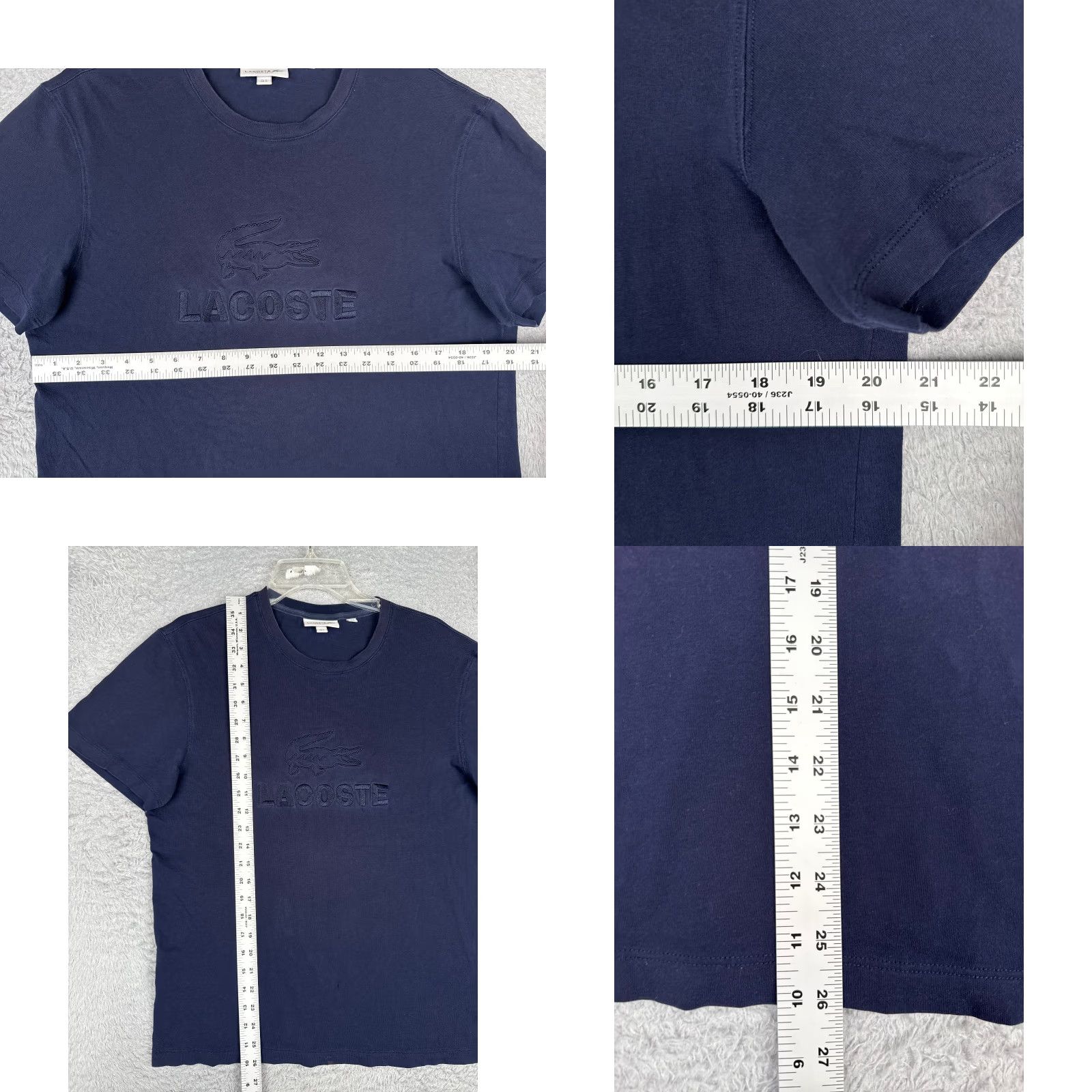 Lacoste Lacoste Shirt Men Large Blue Crew Neck Short Sleeve 100% Cotton Logo READ Size US L / EU 52-54 / 3 - 8 Thumbnail