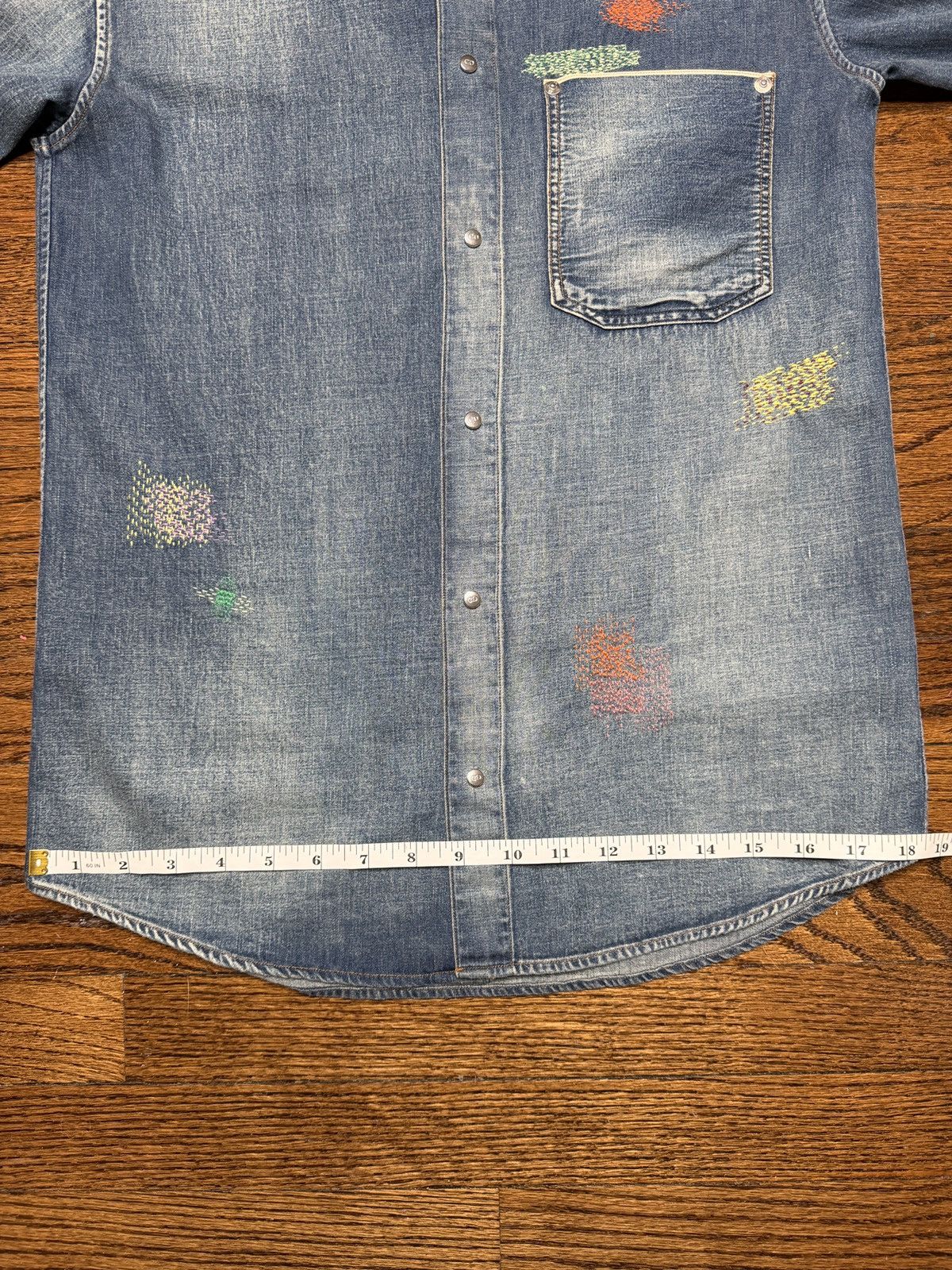 Dior Dior Stitch-Work Embroidery Denim Button Up- Hedi Slimane Size US S / EU 44-46 / 1 - 14 Thumbnail