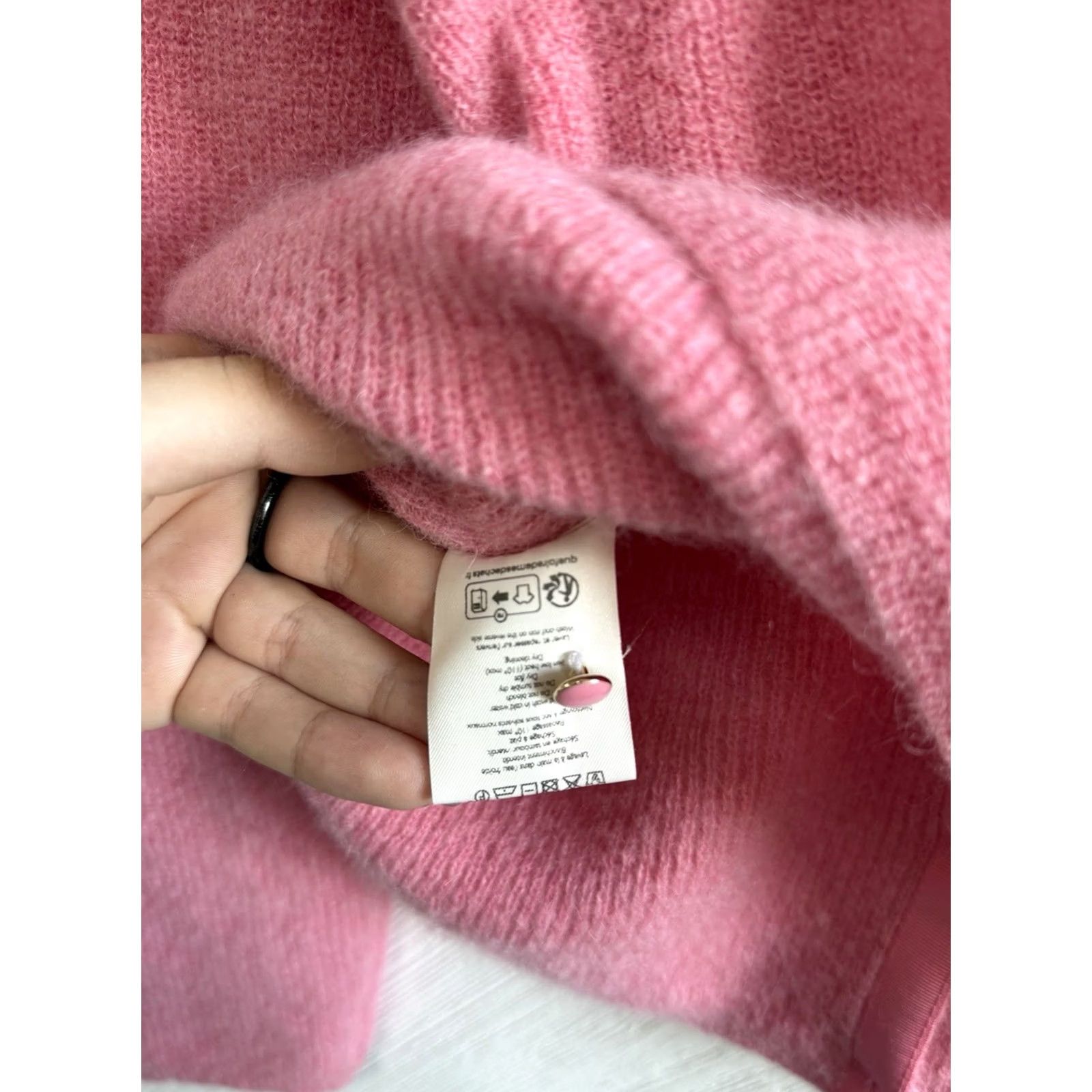 Vintage SEZANE PARIS LA MAILLE WOOMEN’S CARDIGAN SWEATERS PINK WOOL LUXURY RARE Size S Size S / US 4 / IT 40 - 8 Thumbnail