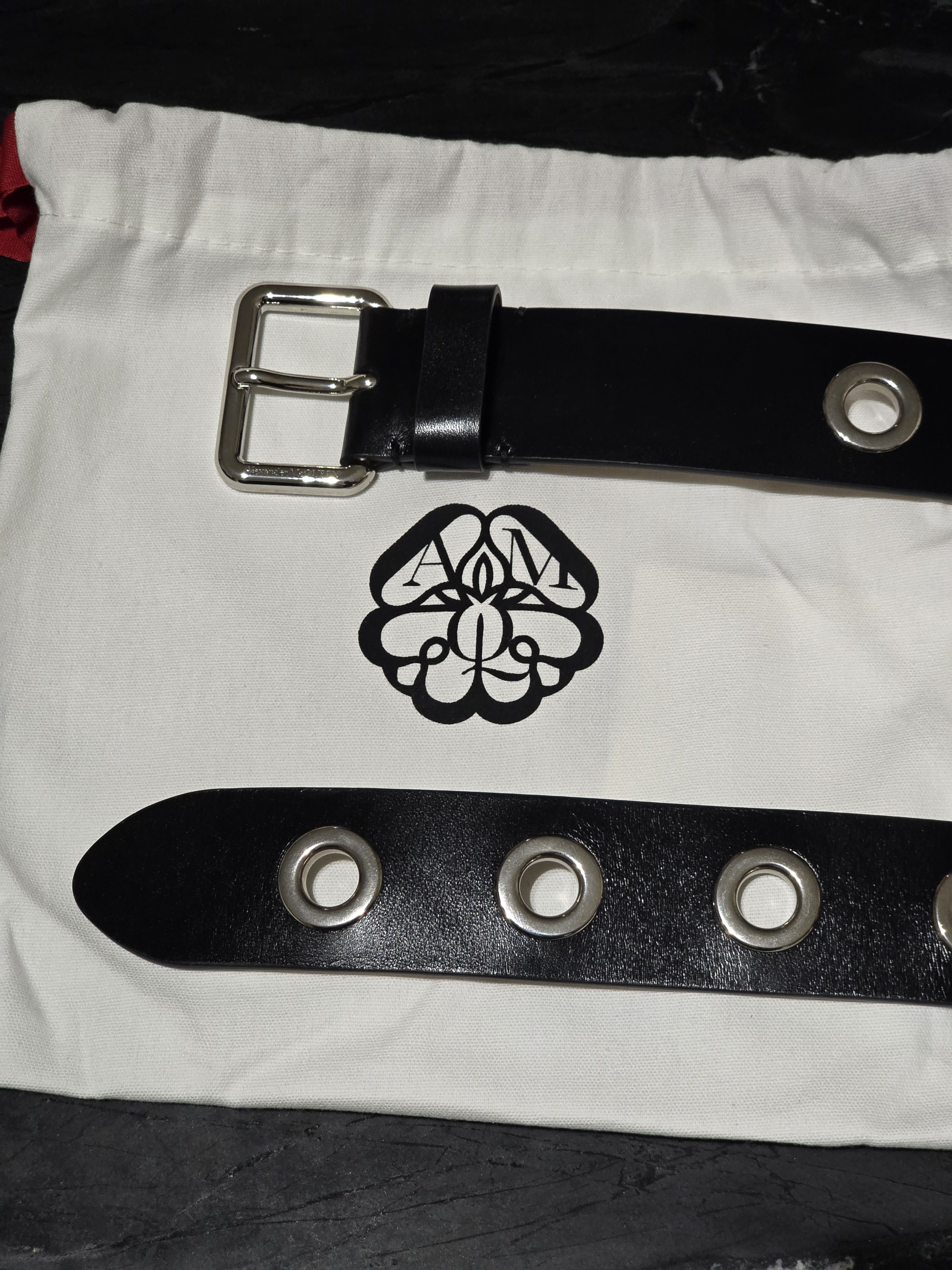 Alexander McQueen Eyelet design belt Size 38 - 3 Thumbnail
