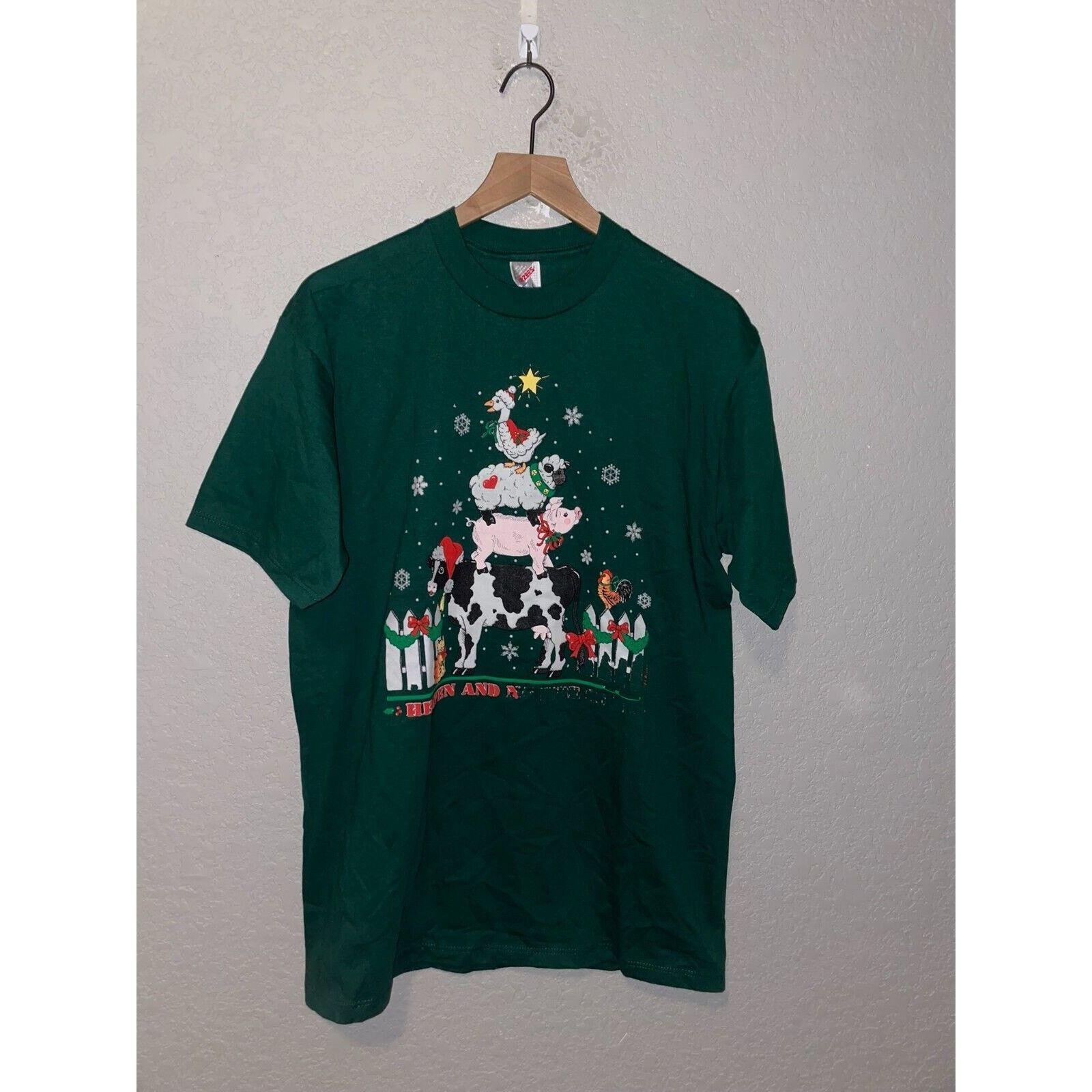 Jerzees Vintage Farm Animals Shirt Heaven Nature Animal Tee VTG 90s Size US L / EU 52-54 / 3 - 1 Thumbnail