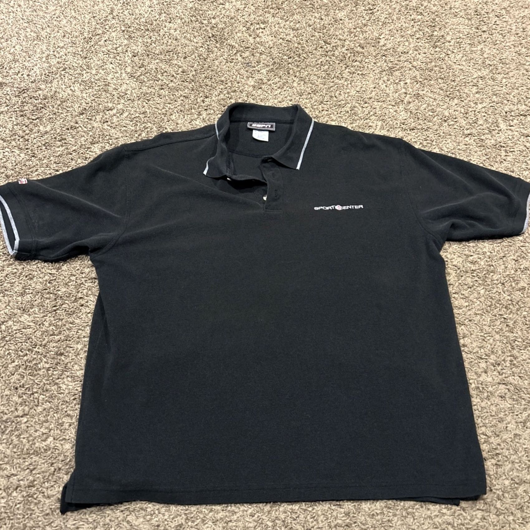 Vintage VINTAGE ESPN Polo Shirt XL Black Cotton Embroidered Logo Men’s Short Sleeve Collared Polo Size US XL / EU 56 / 4 - 2 Thumbnail