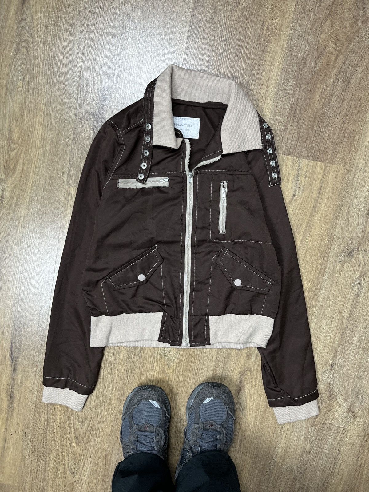 Japanese Brand × Vintage ➕ y2k vintage cropped bondage cargo nylon satin jacket Size M / US 6-8 / IT 42-44 - 1 Thumbnail