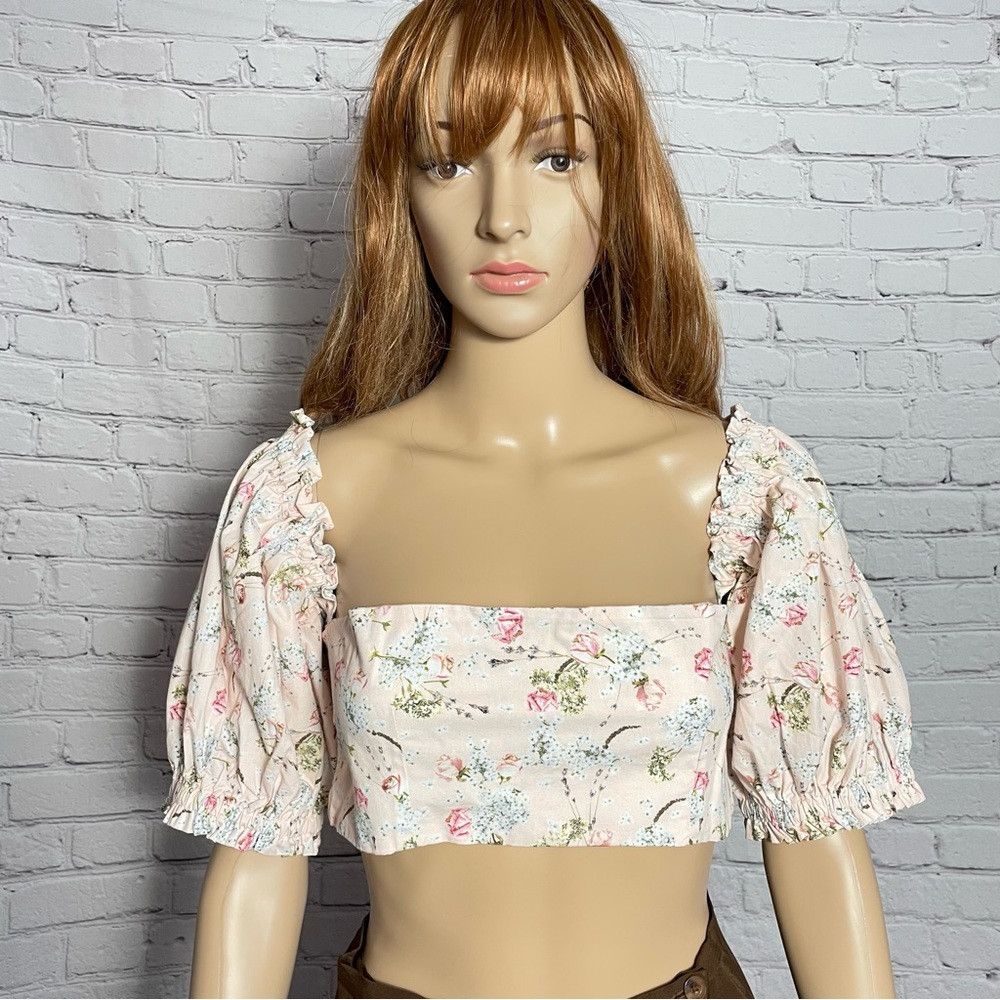Other NWT New $145 WEWOREWHAT Coco Off-The-Shoulder Crop Top Size Size XL / US 12-14 / IT 48-50 - 4 Thumbnail