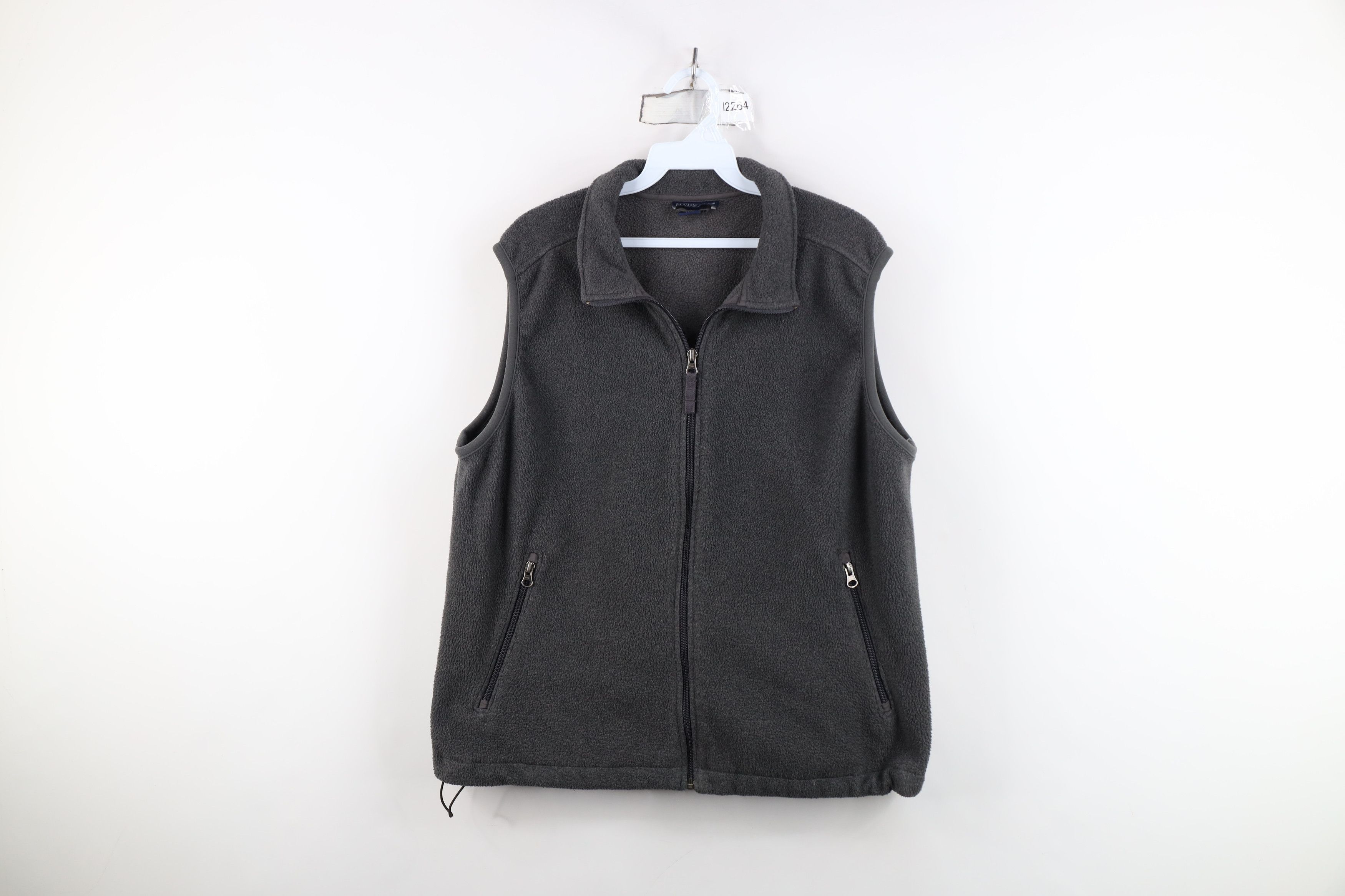 Lands' End Vintage 90s Lands End Full Zip Fleece Vest Jacket Gray USA Size L / US 10 / IT 46 - 1 Thumbnail