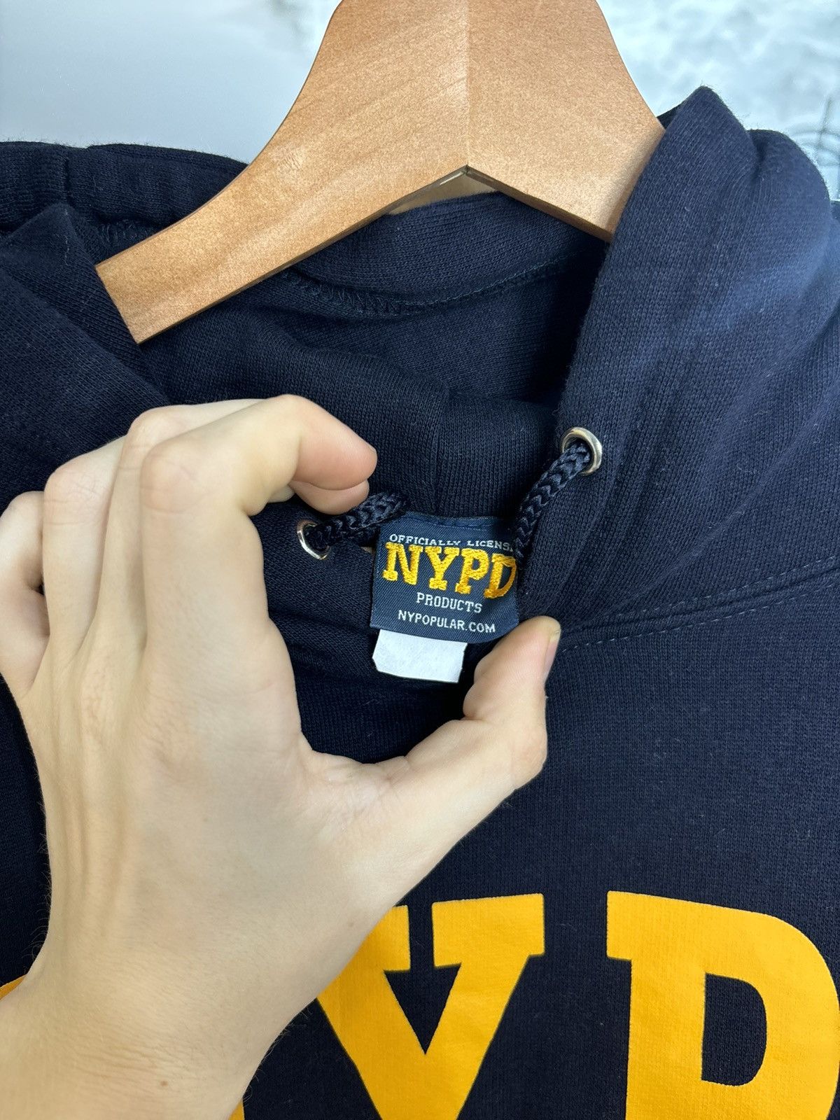 Band Tees × Vintage 90s Vintage NYPD Police Department Boxy Heavy Hoodie USA Size US XL / EU 56 / 4 - 4 Thumbnail