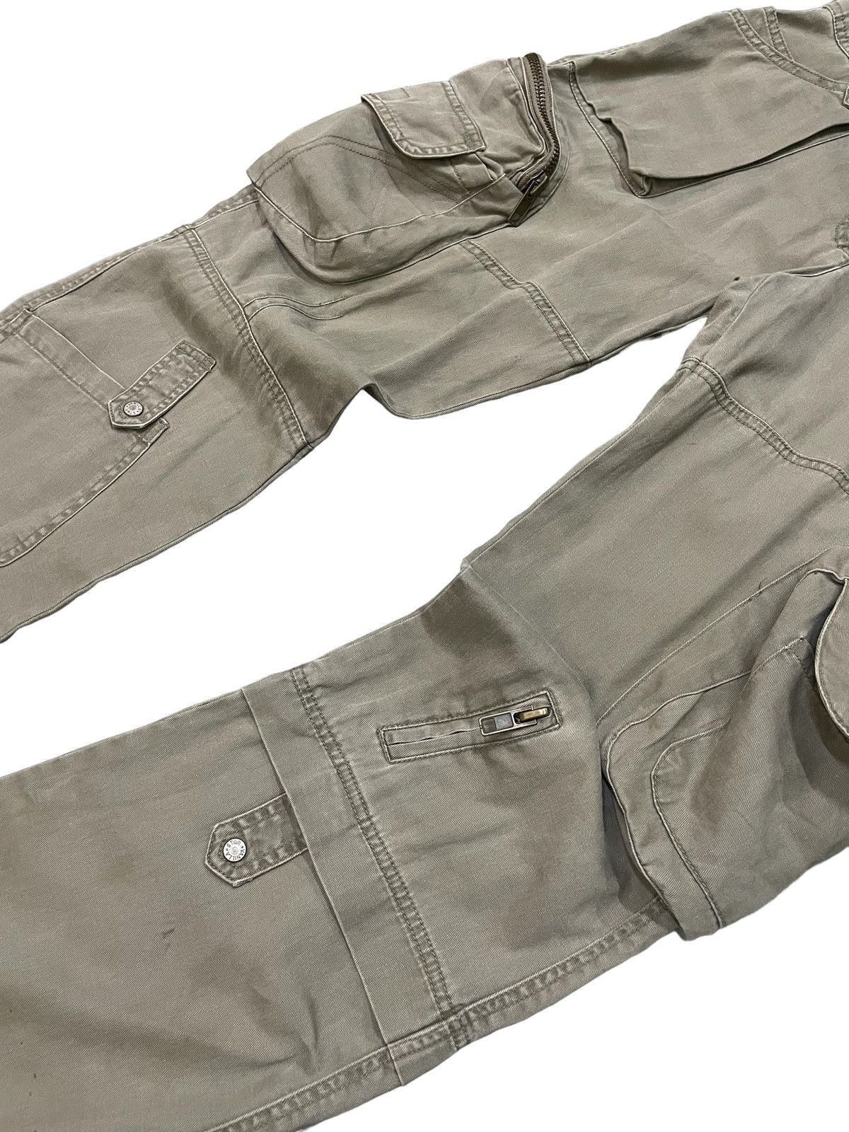 Le Grande Bleu (L.G.B.) × PPFM × Tete Homme Vanilla Star Japan Flared Gask Multi Pocket Cargo Pants Size US 30 / EU 46 - 12 Thumbnail