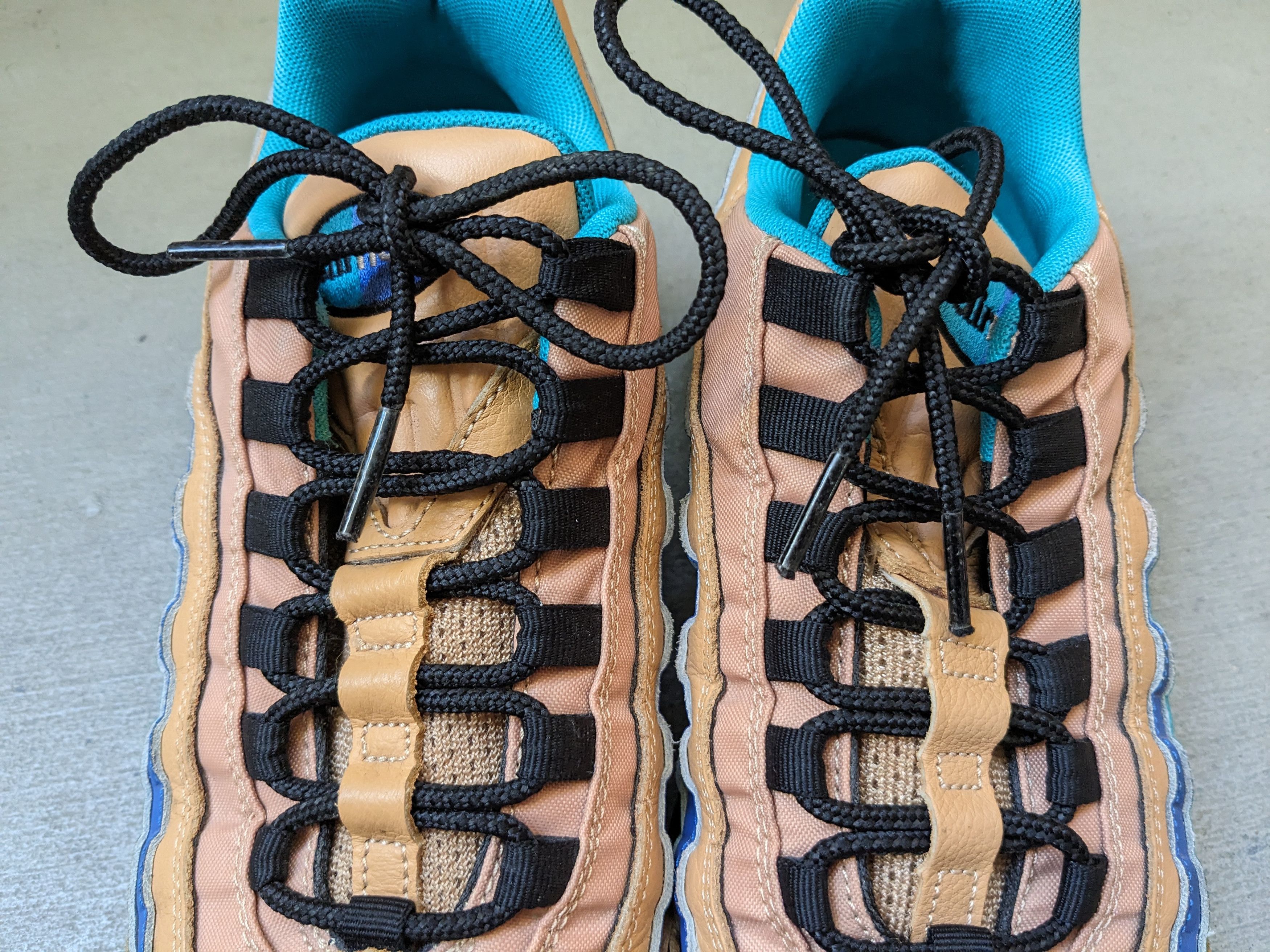 Nike Nike Air Max 95 Premium 8.5 Black Tan Blue 538416-204 Size US 8.5 / EU 41-42 - 4 Thumbnail