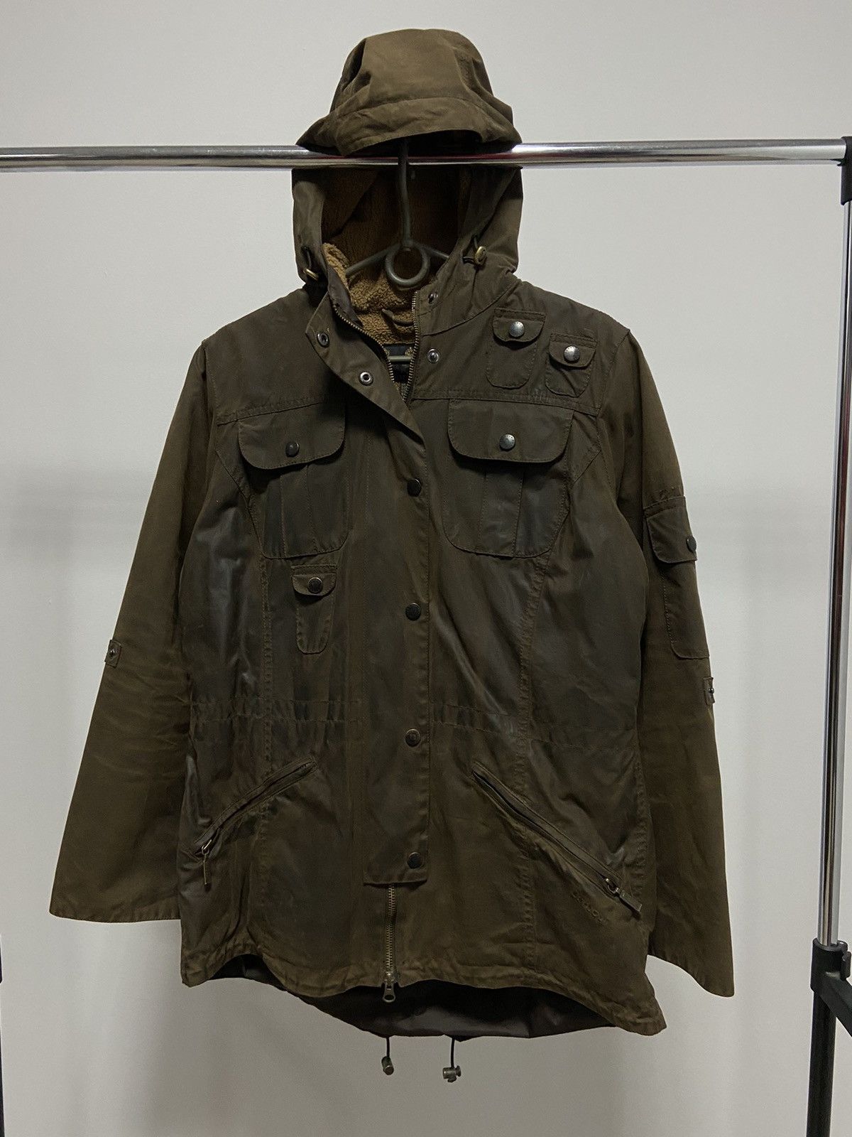 Barbour × Vintage Barbour Jacket small Logo Vintage Avant Garde waxed hooded Size M / US 6-8 / IT 42-44 - 1 Thumbnail