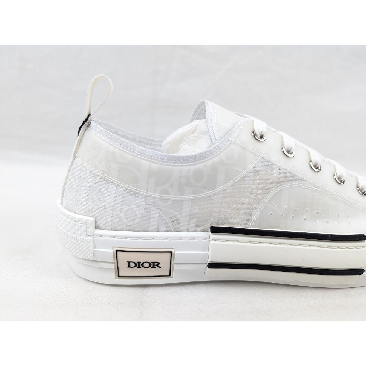 Dior o1rshd1 B23 Low-Top Sneakers Oblique Transparency in White Size US 12.5 / EU 45-46 - 4 Thumbnail