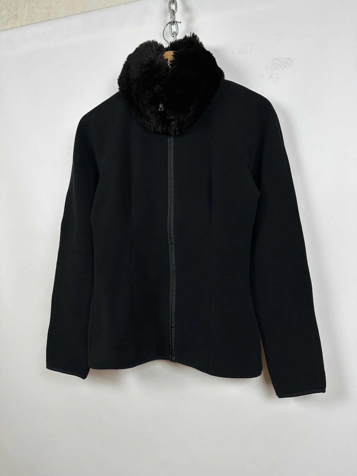 Prada Women’s High Neck Fur Fleece Zip Jacket