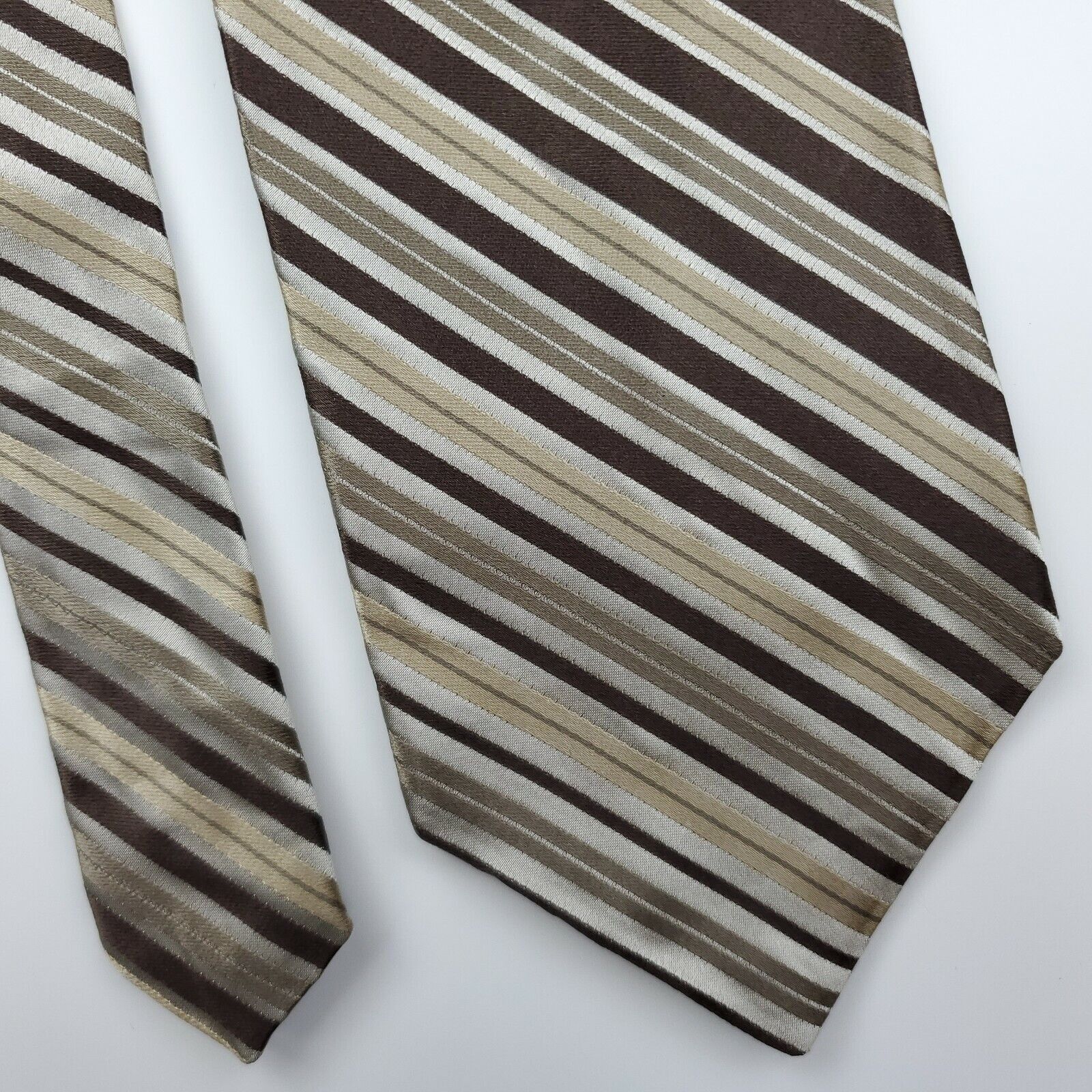 Arrow Arrow Striped Silk Tie Brown Classic Size ONE SIZE - 1 Thumbnail