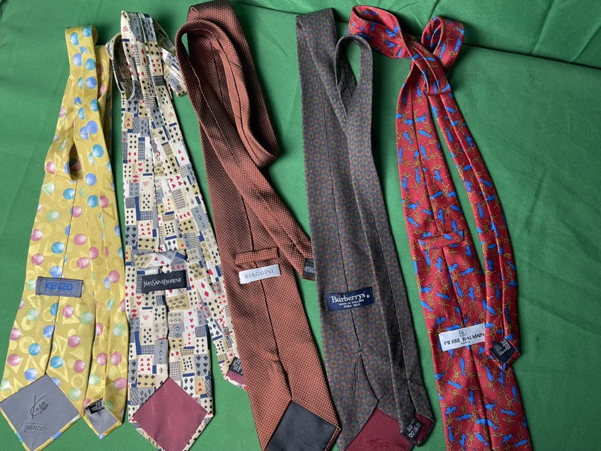 Kenzo × Vintage × Yves Saint Laurent lot of 5 vintage tie Burberrys, YSL, KENZO, made in Italy Size ONE SIZE - 1 Thumbnail