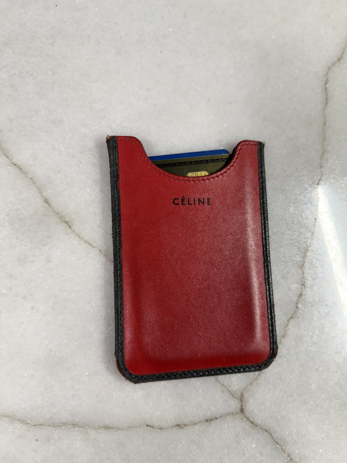 Celine Celine Card Holder Logo Leather Pocket Size ONE SIZE - 1 Thumbnail