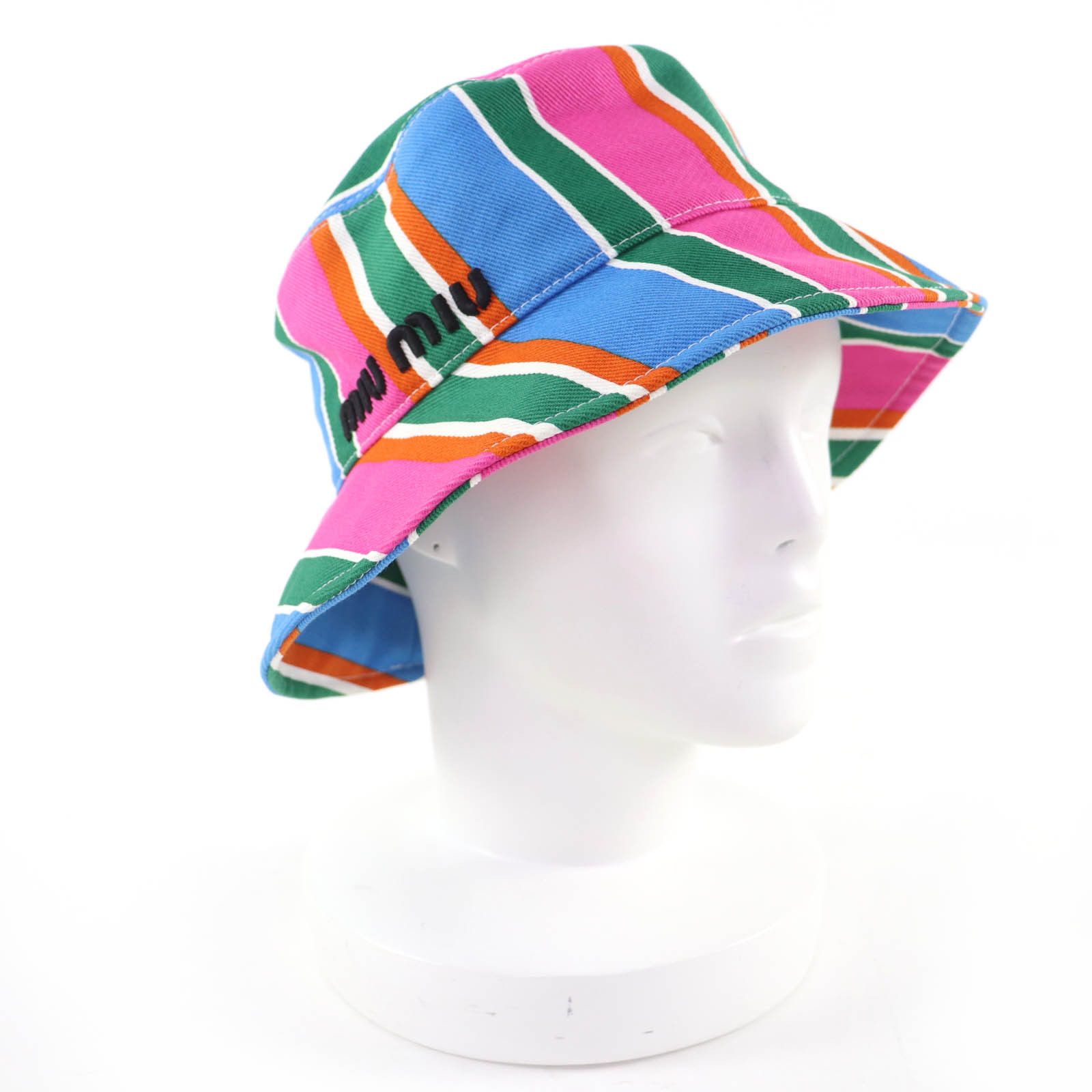 Miu Miu Miu Miu Miu Miu Logo Embroidery Cotton Bucket Hat Textile Hats 5HC196 DUTY FREE for USA Size ONE SIZE - 1 Thumbnail