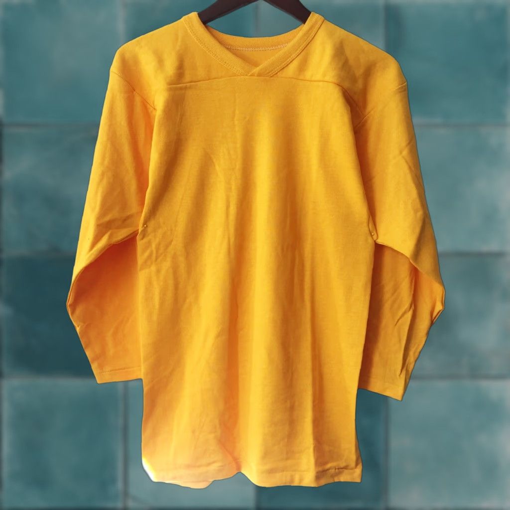 Russell Athletic VINTAGE Russell Athletic T-Shirt Mens Small 3/4 Sleeve V-Neck Yellow 90s Deadstock NWOT Athletic Gold 1990s USA Size US S / EU 44-46 / 1 - 1 Thumbnail