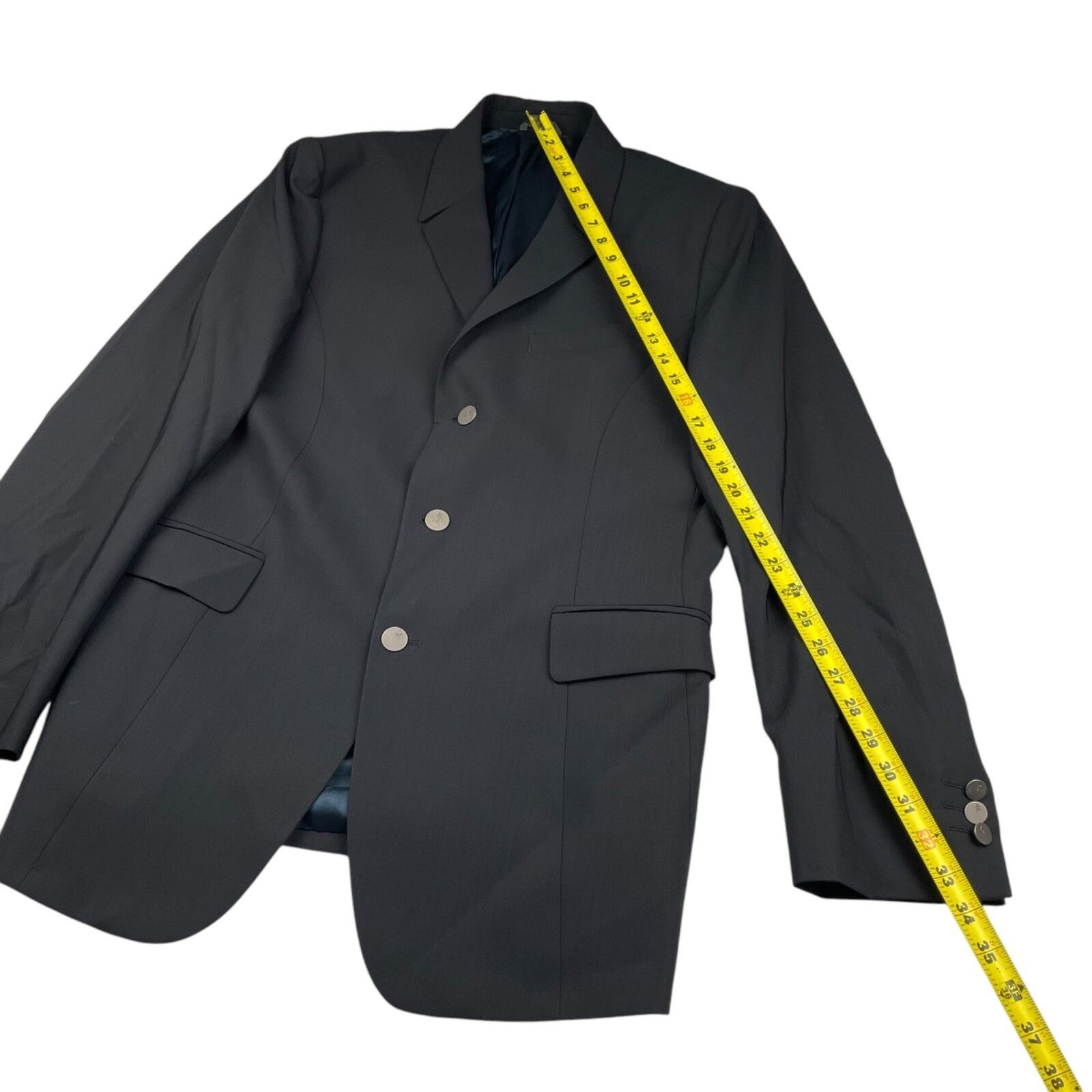 Thierry Mugler Thierry Muggler Men’s 100% Wool Metal Button Suit Black • 42 Size 42L - 10 Thumbnail