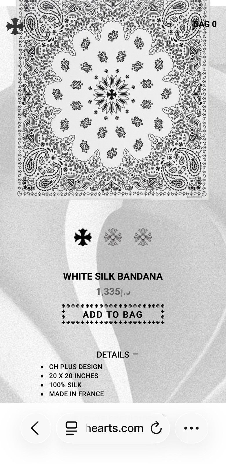 Chrome Hearts Chrome Hearts White Silk Bandana 🚫READ DESCRIPTION🚫 Size ONE SIZE - 9 Thumbnail