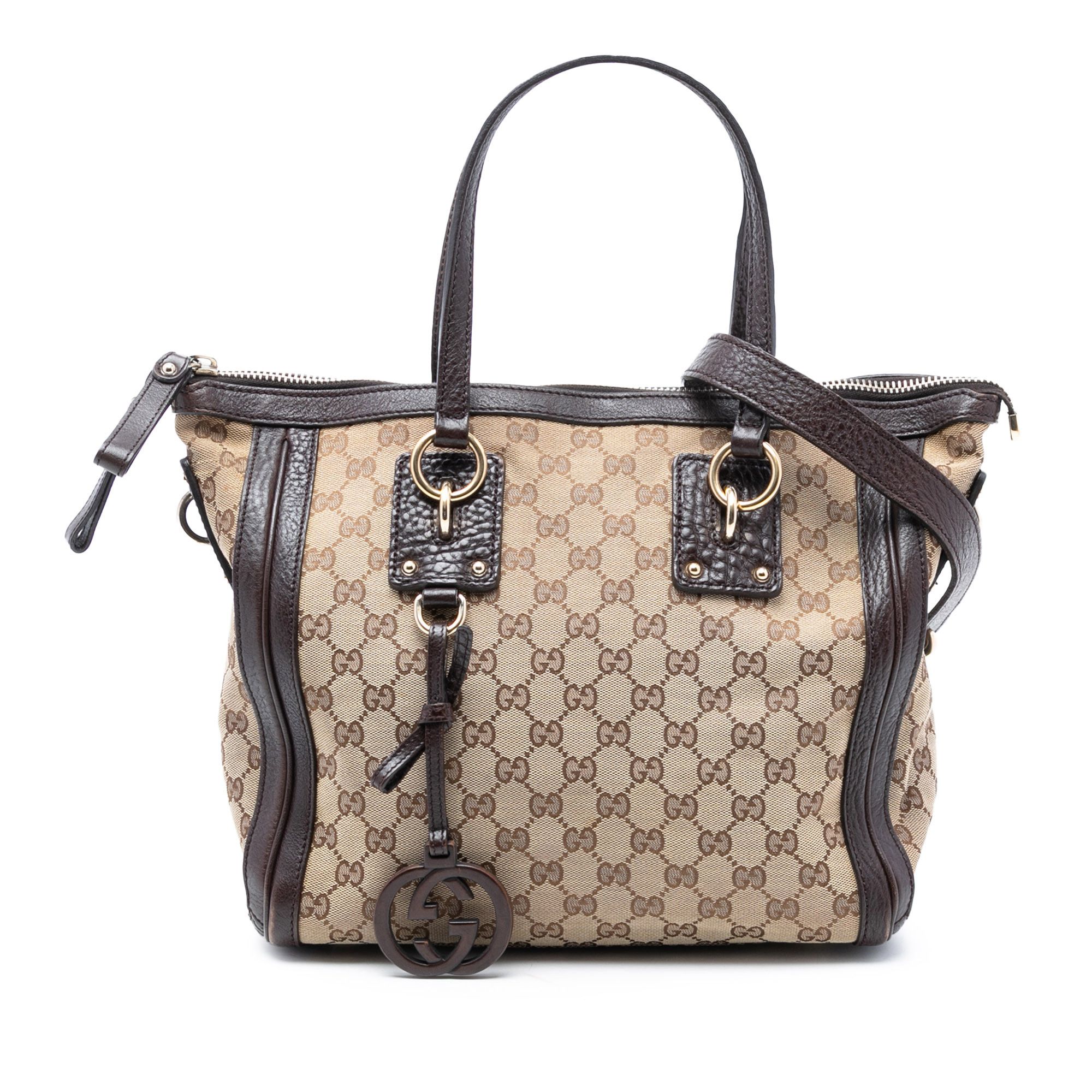 Gucci Gucci Medium GG Canvas Charm Satchel Size ONE SIZE - 1 Thumbnail