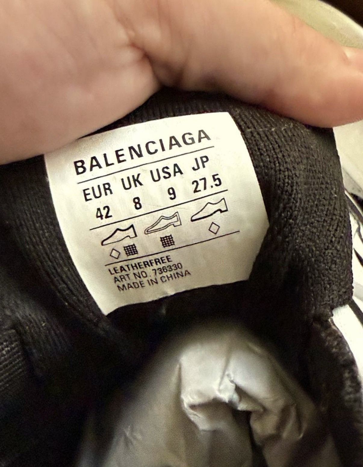 Balenciaga Balenciaga Track Sock White Black Size US 9 / EU 42 - 4 Thumbnail