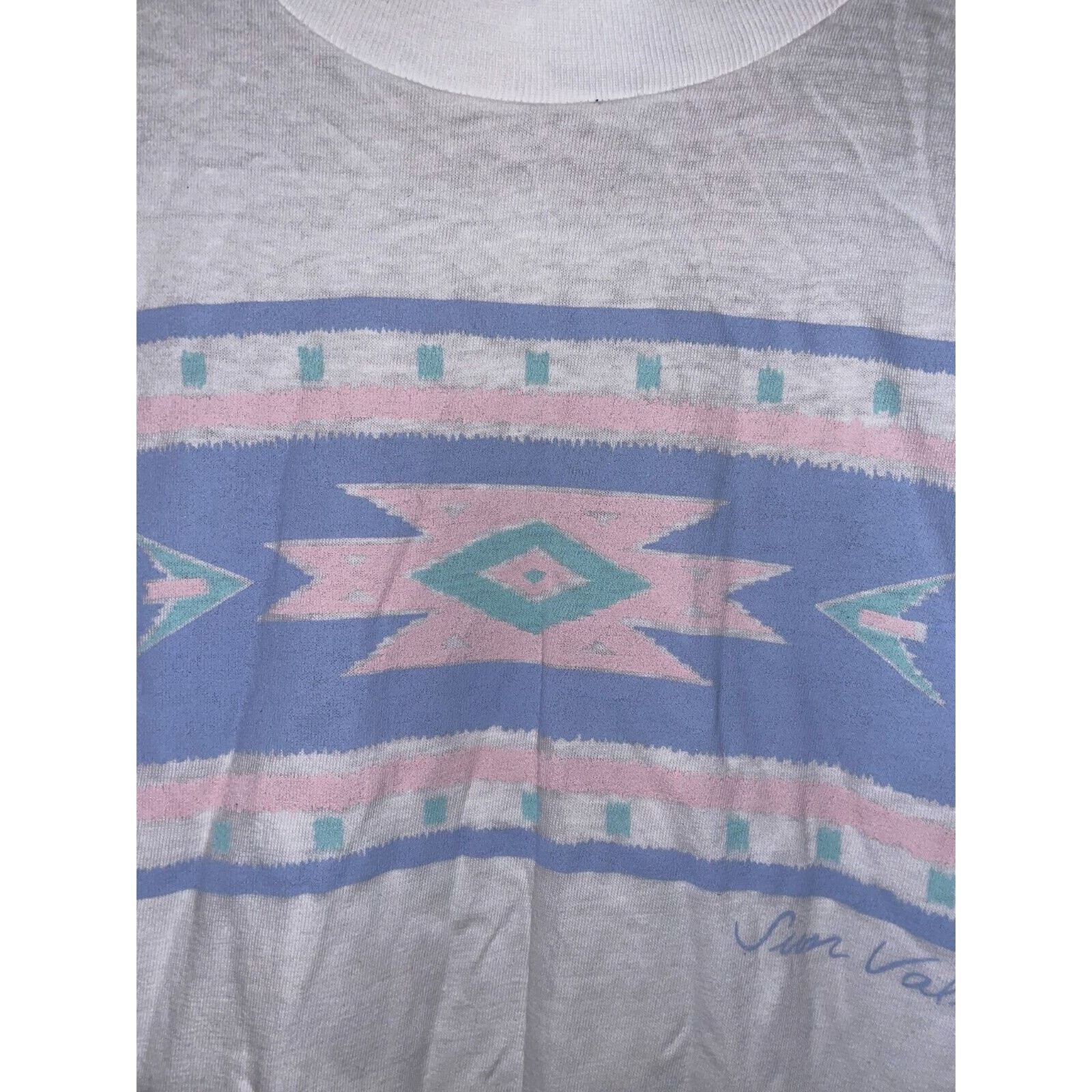 Vintage Vintage Sun Valley Shirt Tribal Aztec Western White L Tee Size US L / EU 52-54 / 3 - 3 Thumbnail
