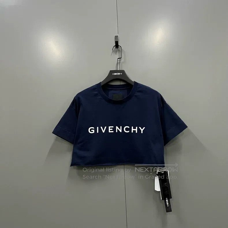 Givenchy Givenchy Dark Blue Printed Logo Short Sleeve Size US M / EU 48-50 / 2 - 1 Thumbnail