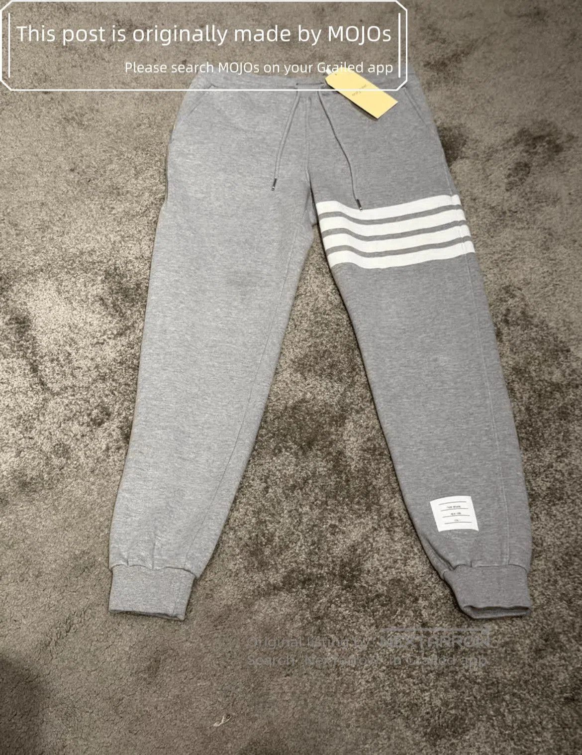 Thom Browne Sz 1 Thom Browne Four White Stripe Gray Sweatpants. Size US 30 / EU 46 - 3 Thumbnail