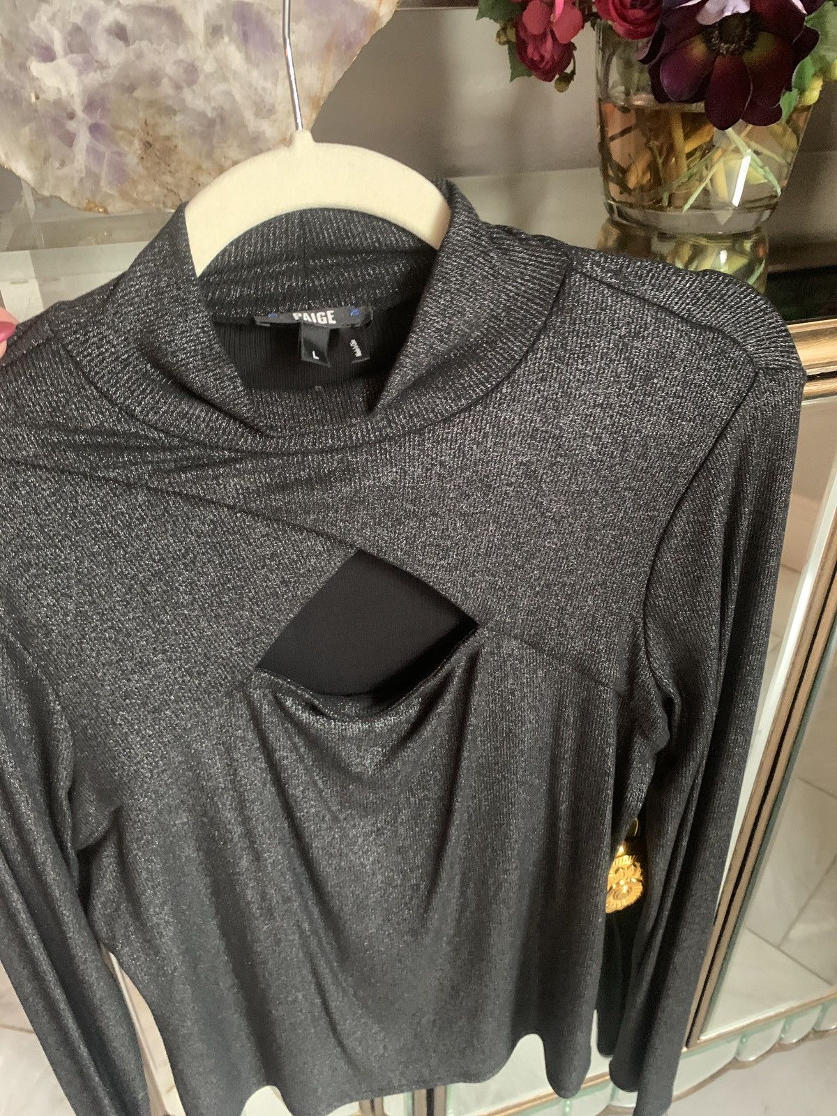 Paige Paige metallic long sleeve blouse Size L / US 10 / IT 46 - 3 Thumbnail