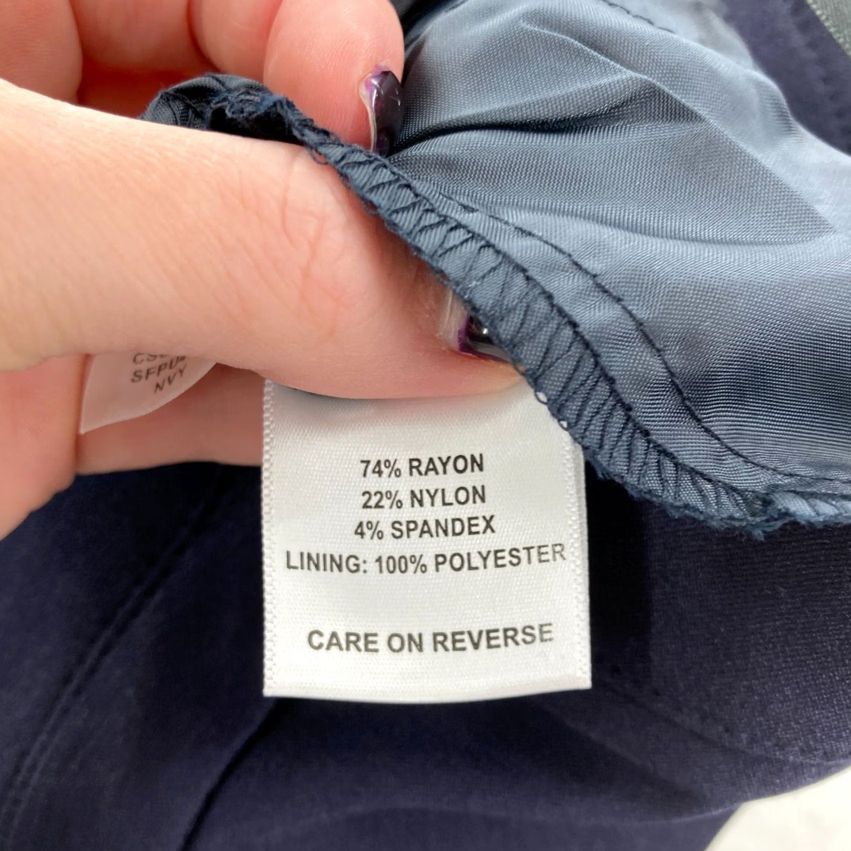 Calvin Klein Calvin Klein Dress Pants Women's 14 Blue Stretch Nylon Blend Skinny Ankle Career Size 36" / US 14 / IT 50 - 6 Thumbnail