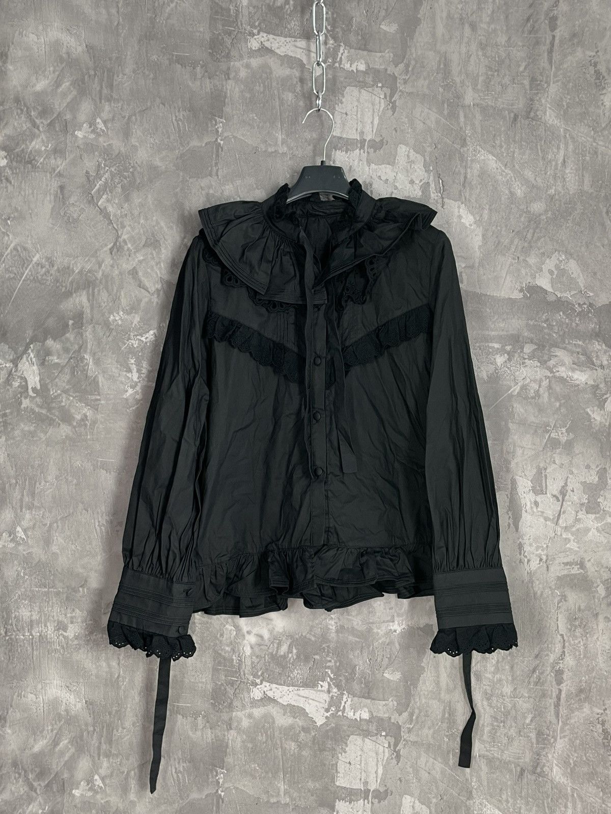Japanese Brand Floral y2k longsleeve blouse grunge emo cyber goth Size M / US 6-8 / IT 42-44 - 1 Thumbnail
