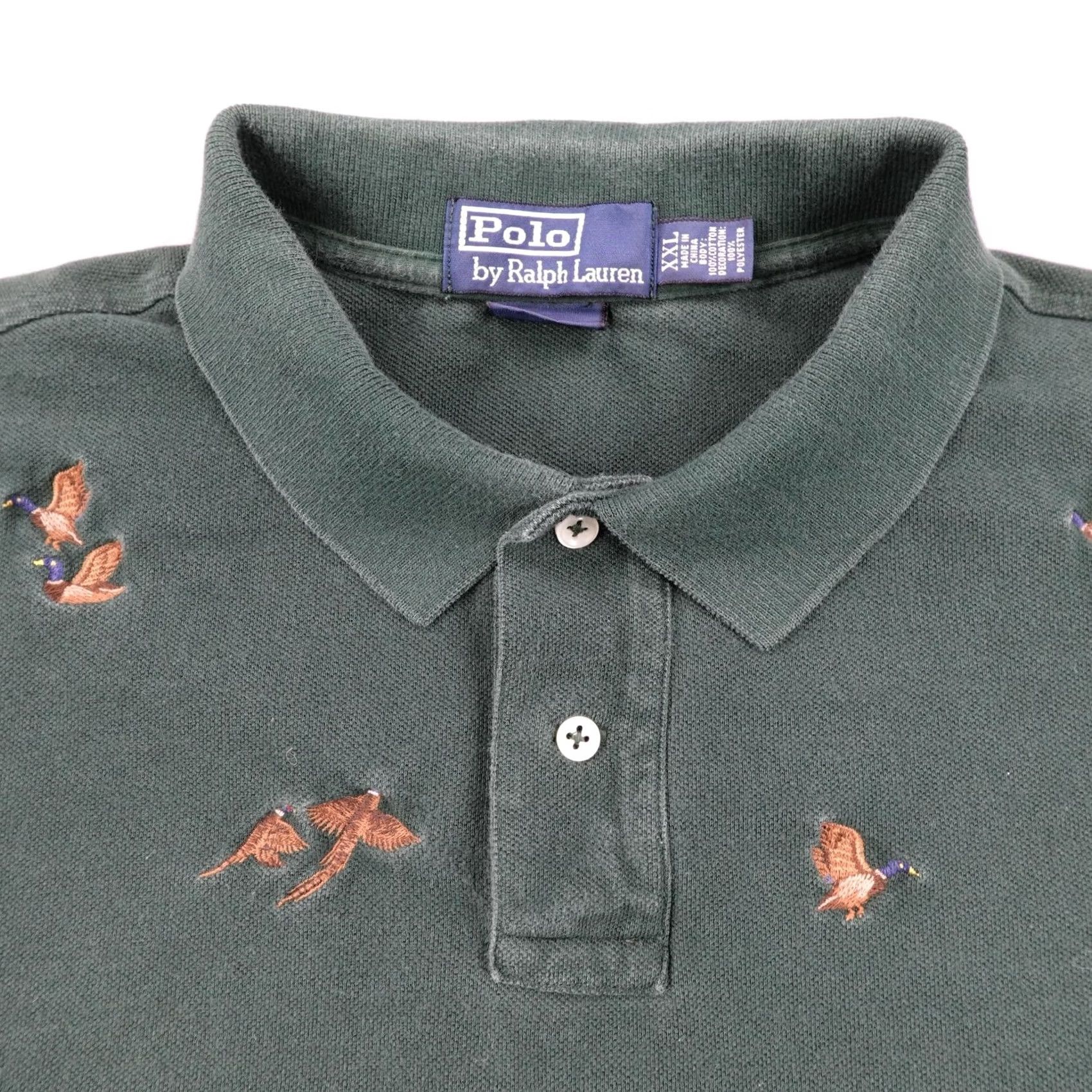 Polo Ralph Lauren VINTAGE Ralph Lauren Polo Shirt Mens 2XL Green Mallard Duck Hunting Embroidered Size US XXL / EU 58 / 5 - 2 Thumbnail
