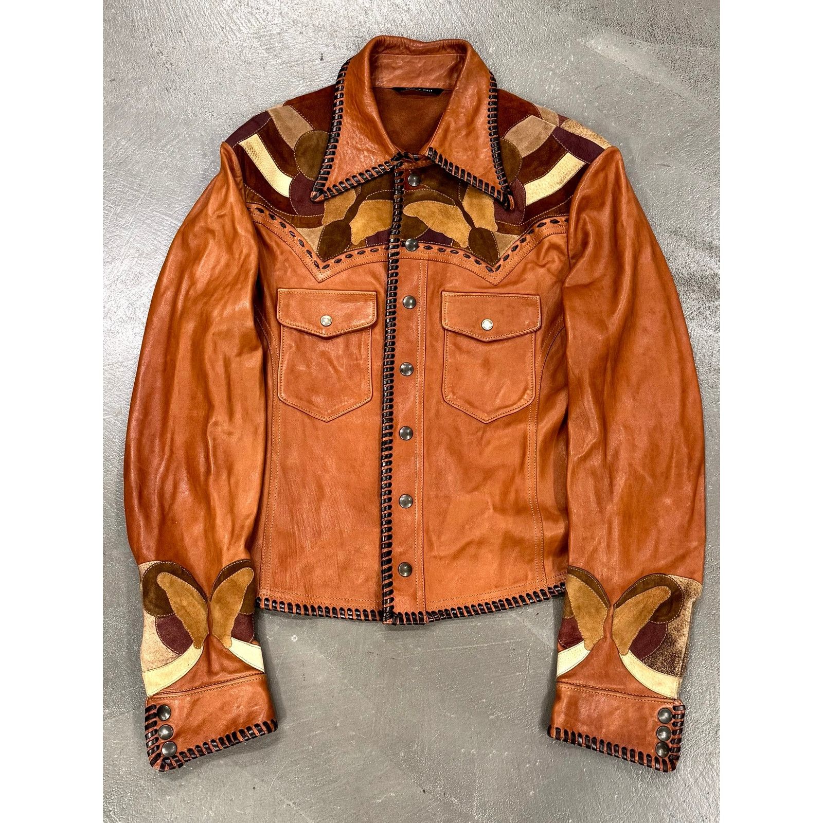 Gucci × Tom Ford ARCHIVE S/S2003 HAND PAINTED LEATHER JACKET