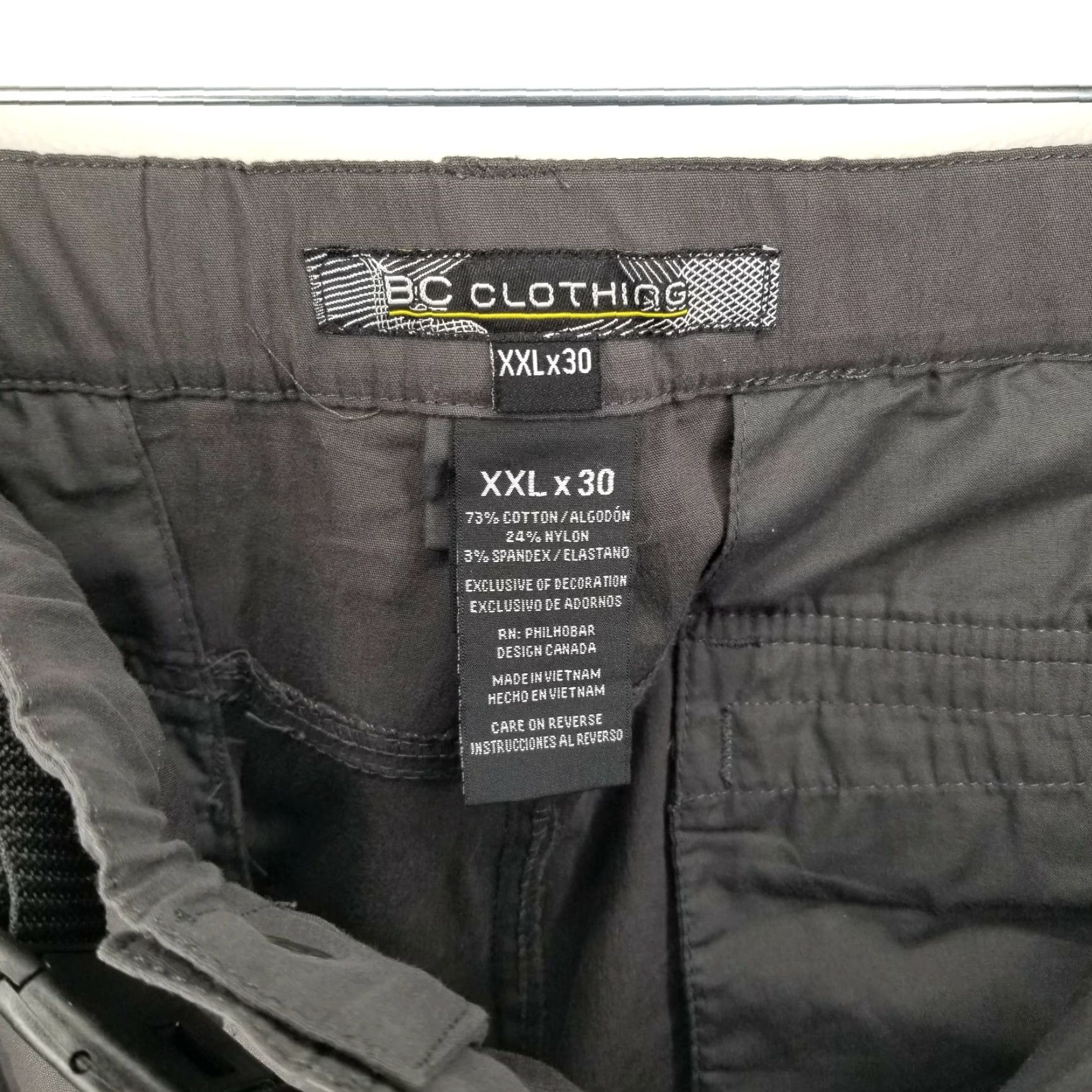 Vintage BC Clothing Pants Men 2XL Gray Cargo Convertible Trousers Inseam 30in Size US 39 - 3 Thumbnail
