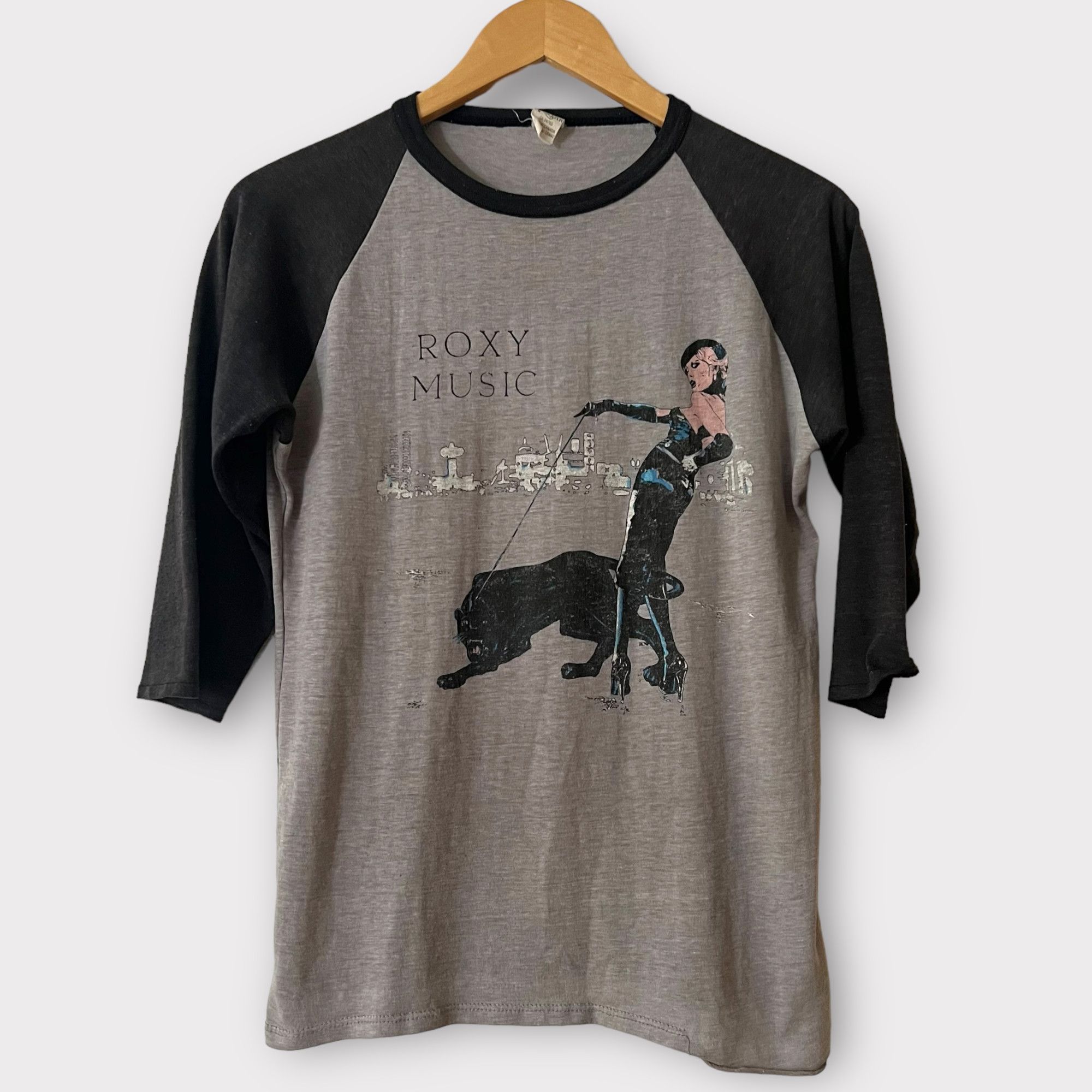 image of 1983 Roxy Music "the High Road" Vintage Tour Tee Shirt in Grey, Men's (Size Large)
