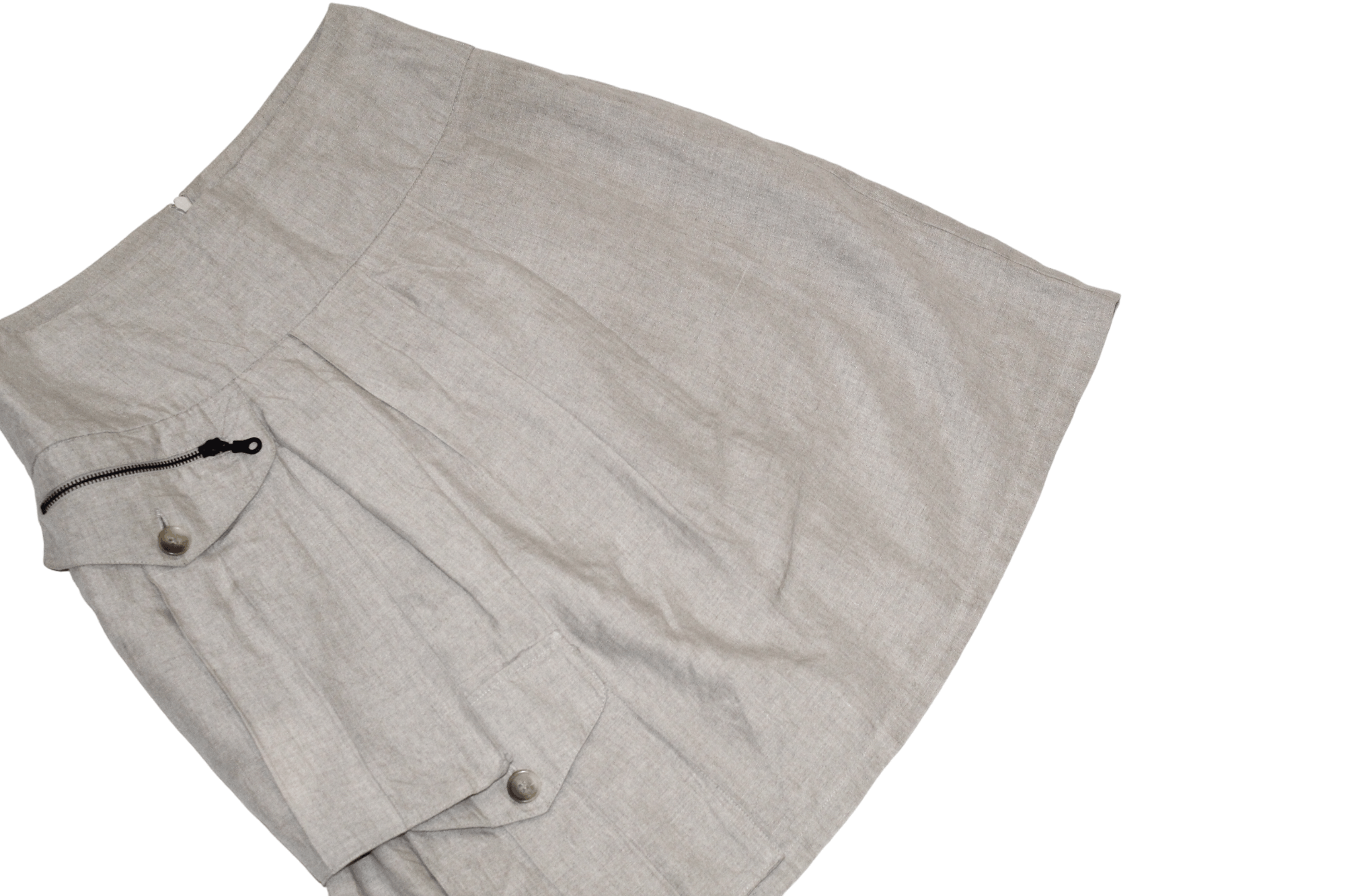 Ivan Grundahl Ivan Grundahl Linen Pleated Cargo Patch Pockets Skirt Size 32" / US 10 / IT 46 - 7 Thumbnail