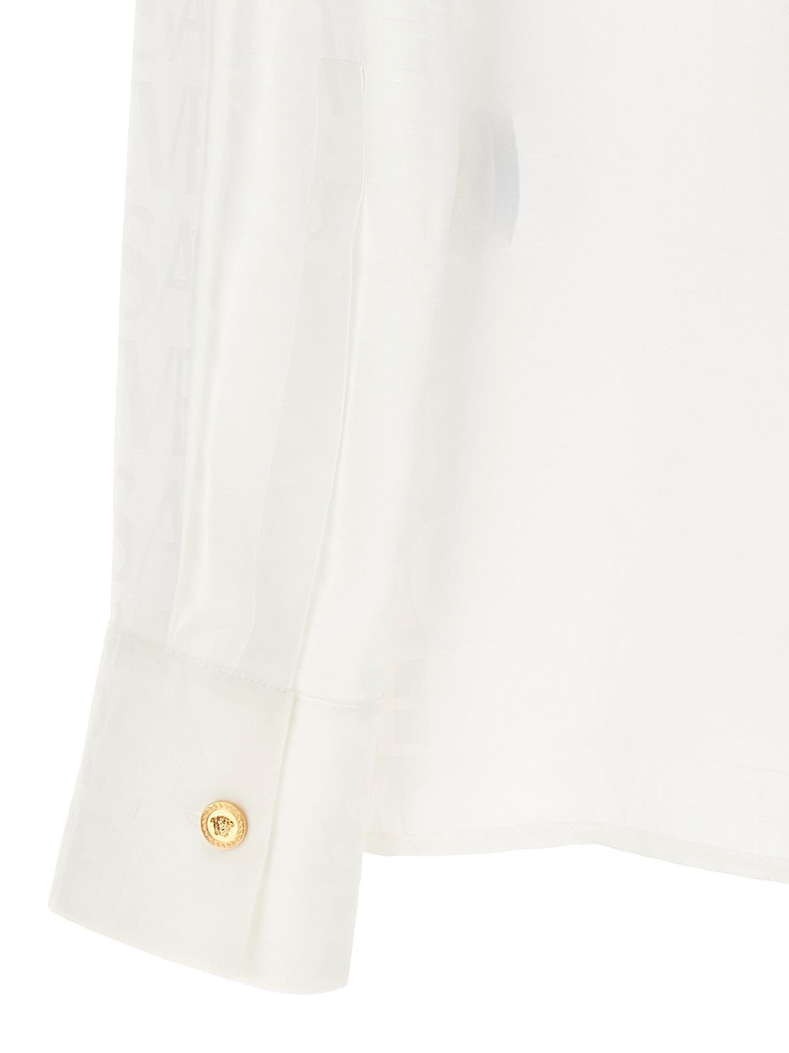 Versace o1s22i1n1024 Versace Allover Lavalliere Shirt in White Size S / US 4 / IT 40 - 4 Thumbnail
