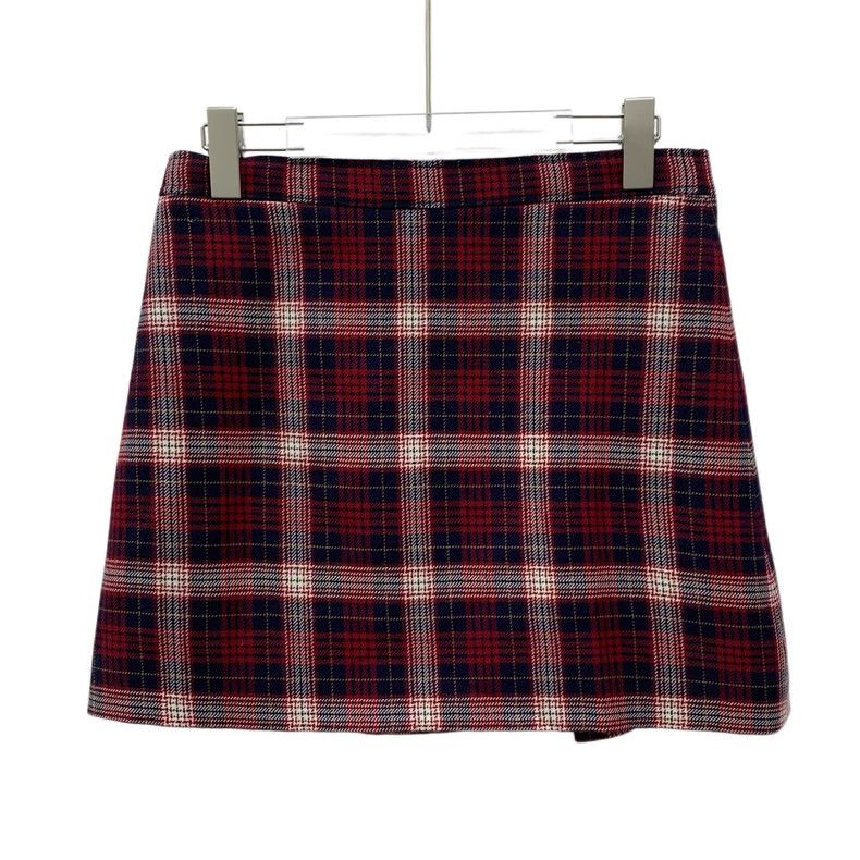 Dior Dior Dark red plaid wool single-breasted casual skirt short Size 24" / US 00 / IT 34 - 2 Thumbnail