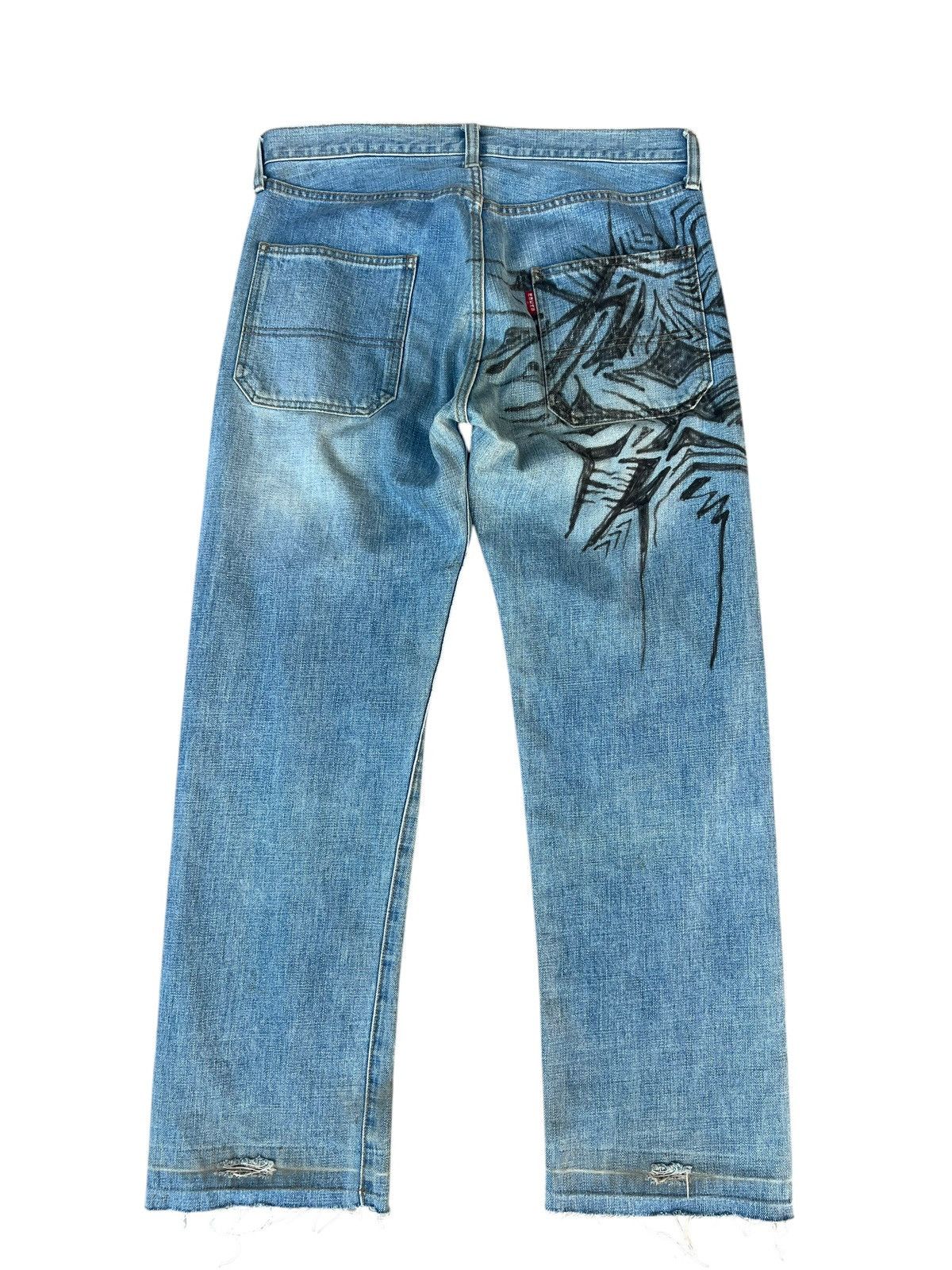 Shellac Vintage 90s Ozone Rocks Japan Fade Aging Stains Jeans Size US 32 / EU 48 - 9 Thumbnail